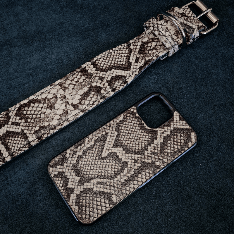 Bestia Rock Python Leather Phone Case