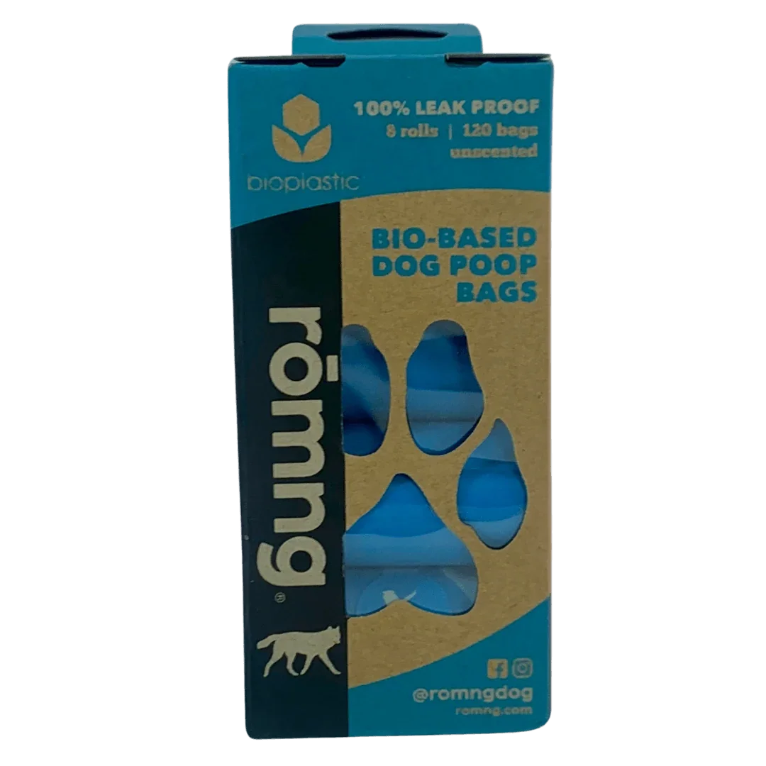 Bio-Based Poop Bag Bundle with Bamboo Dispenser + Hemp Rope Tug Toy | rōmng