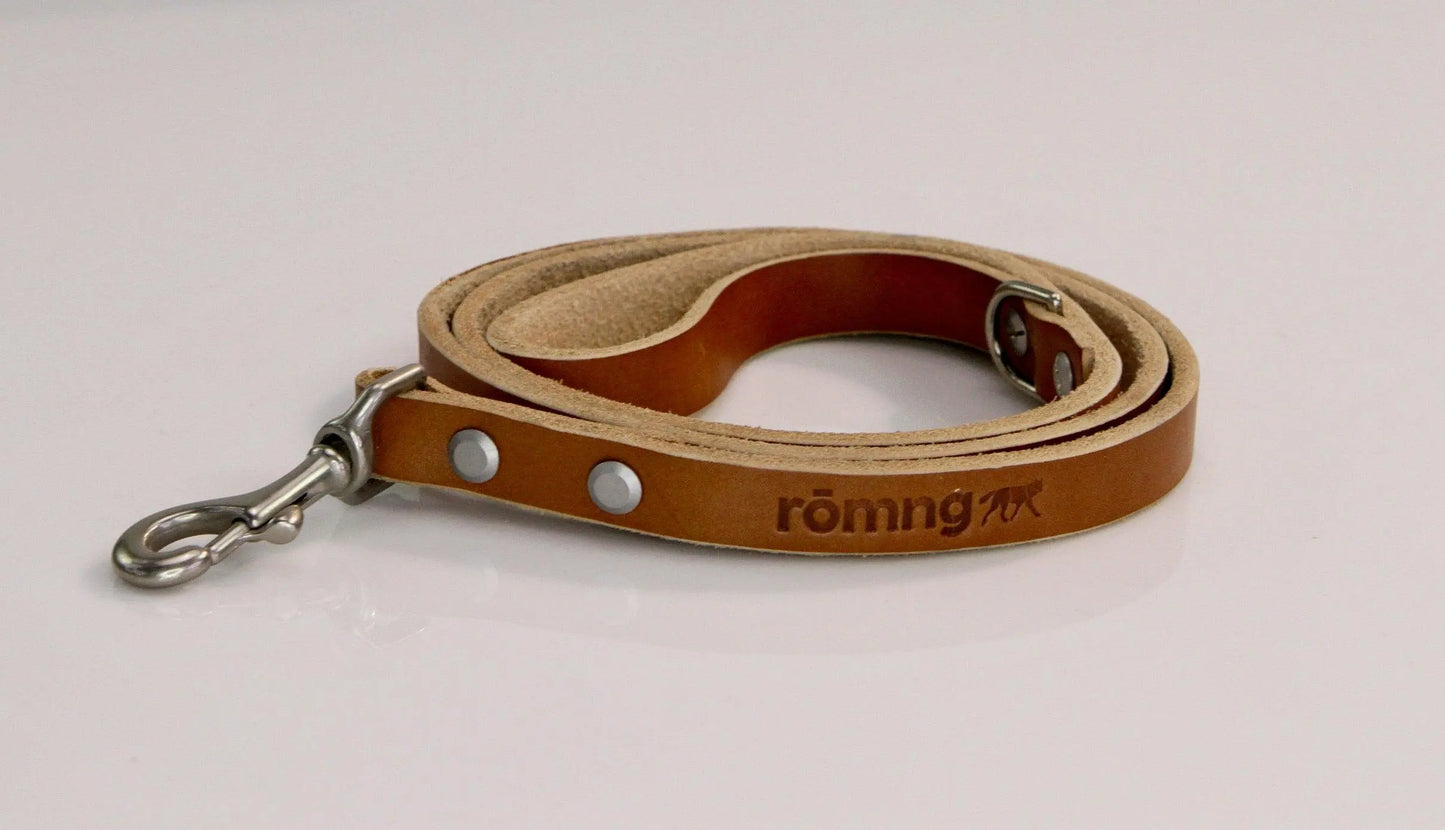 48" Genuine Leather Dog Leashes - Made in USA rōmng