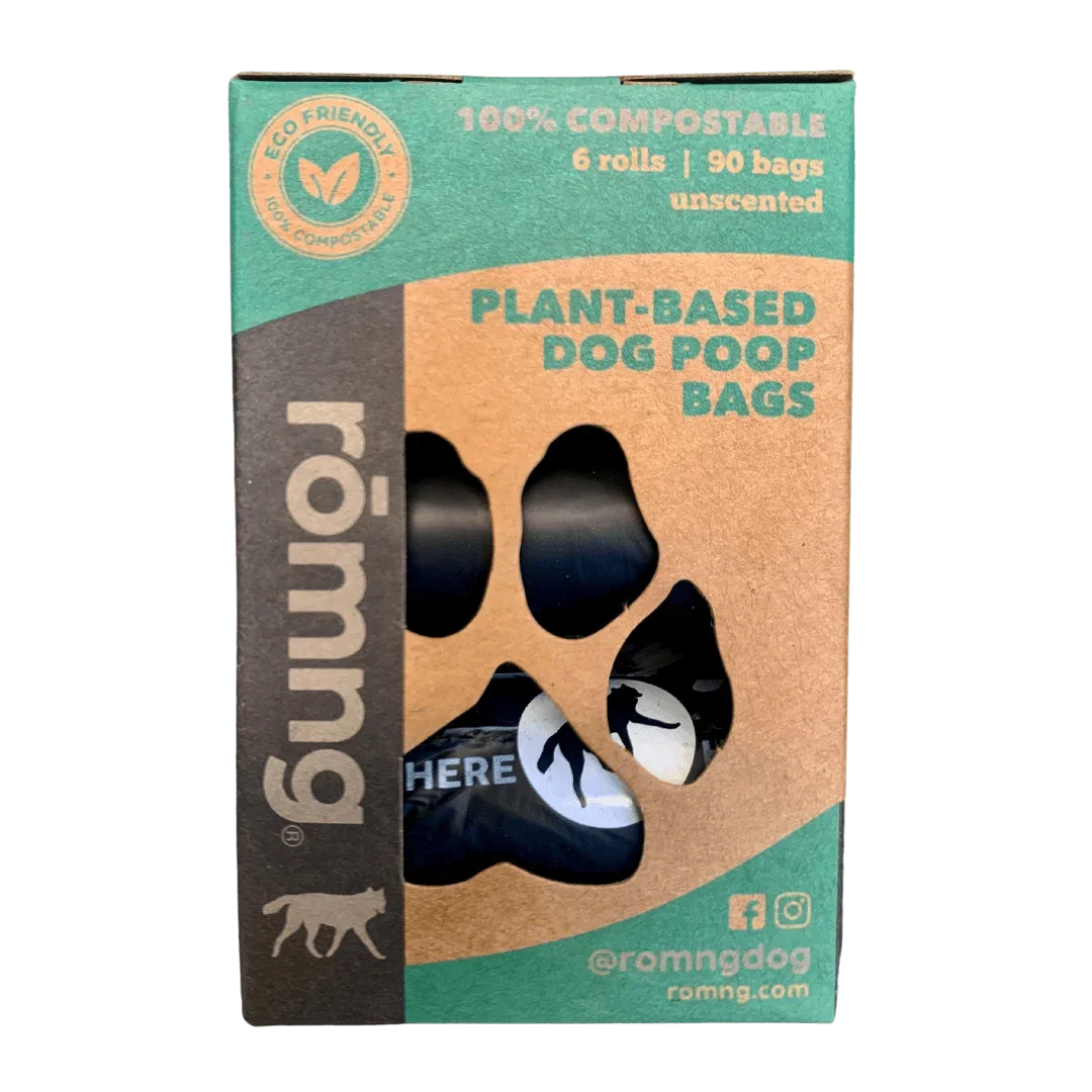 compostable plant-based dog poop bags starter pack