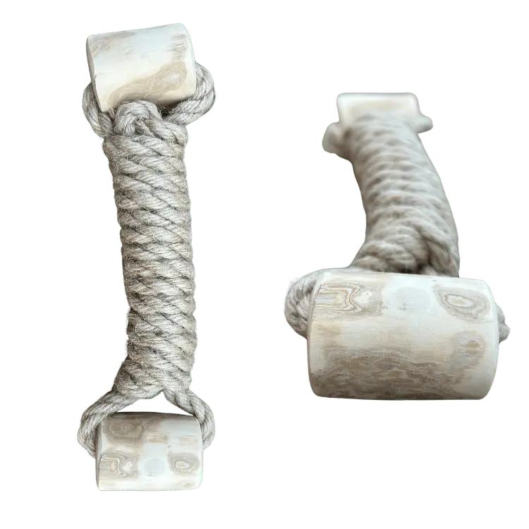 hemp rope + coffee wood toy rōmng