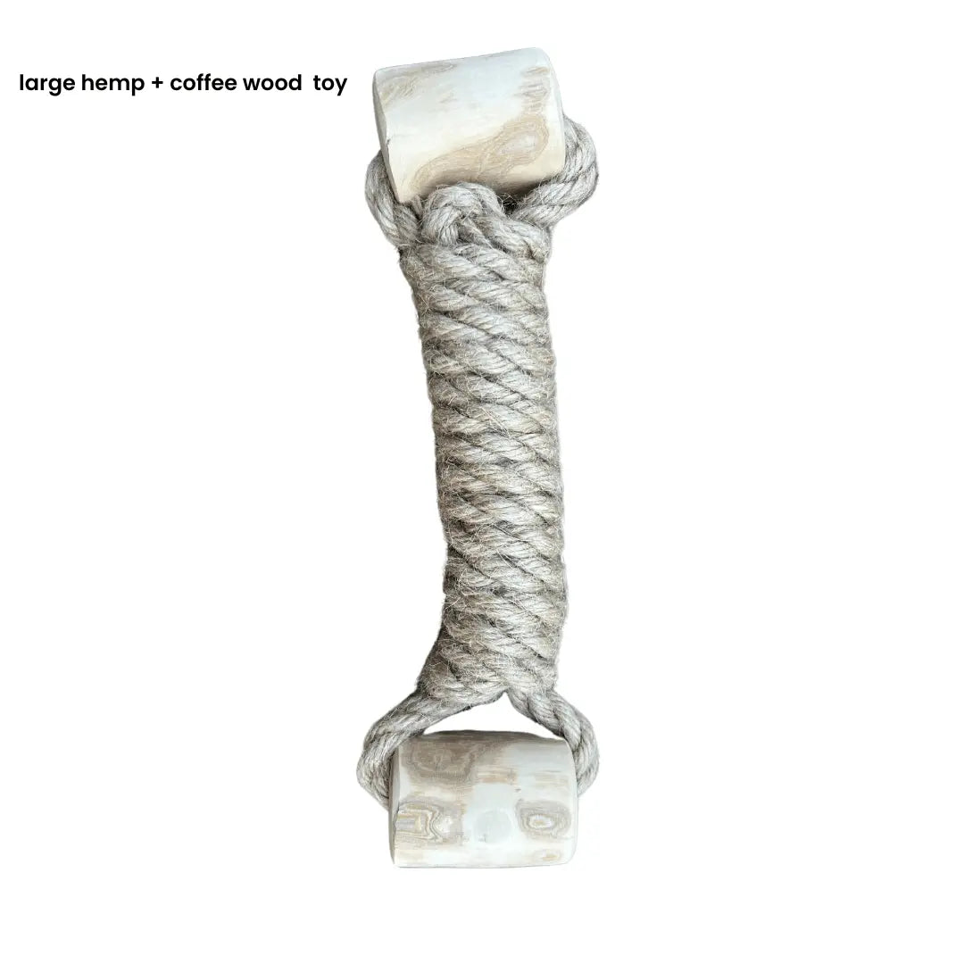 hemp rope + coffee wood toy rōmng