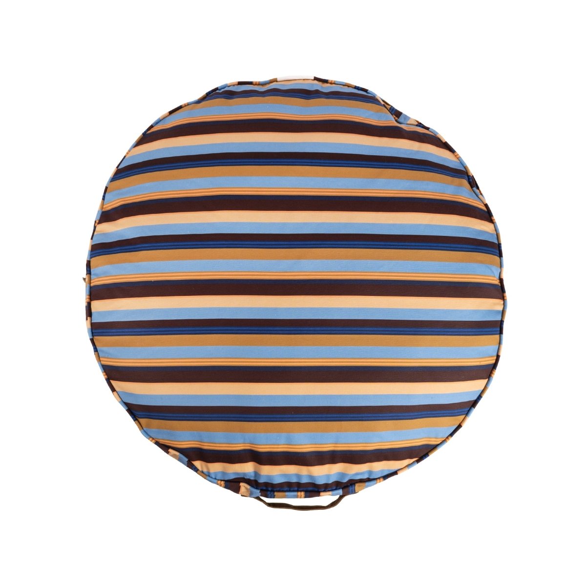 Cotton stripe side panel detail on the Round Stripe Dog Bed
