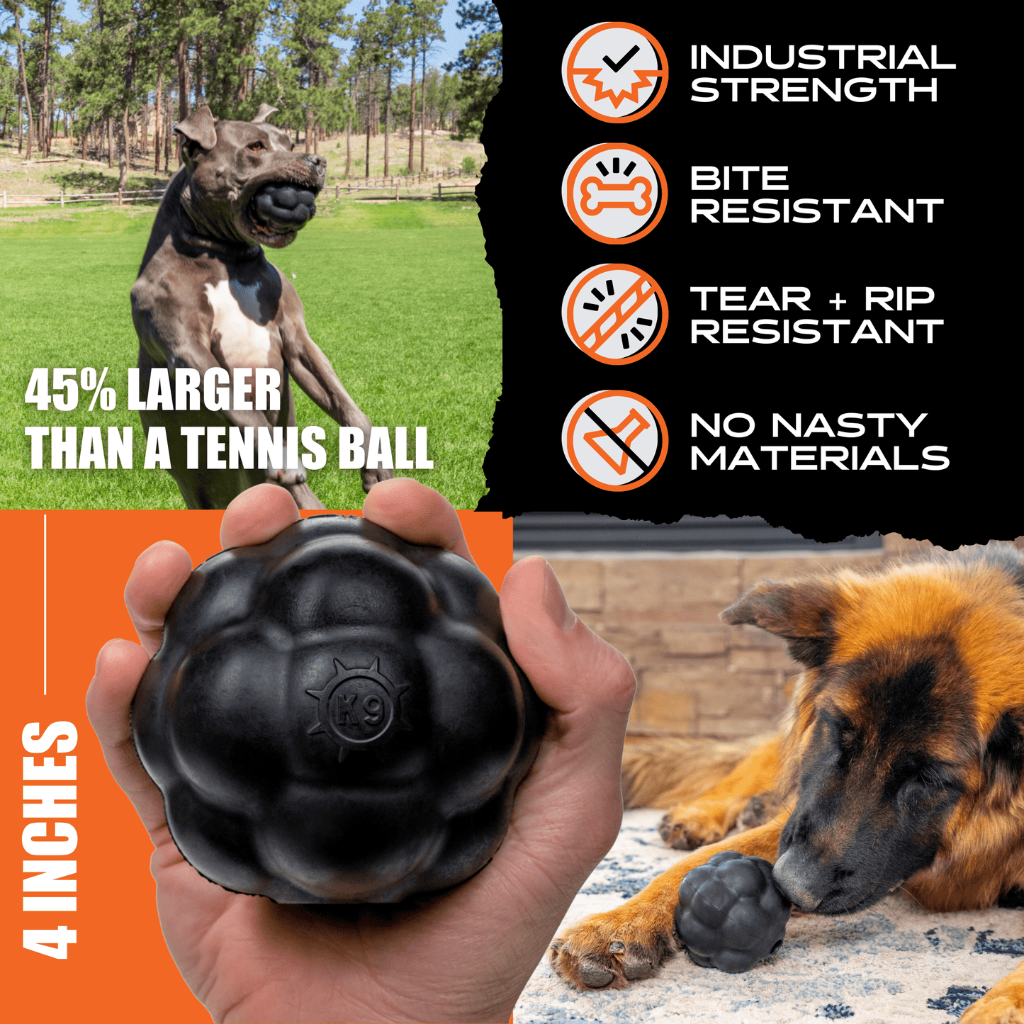 Rumble Ball Monster K9 Dog Toys