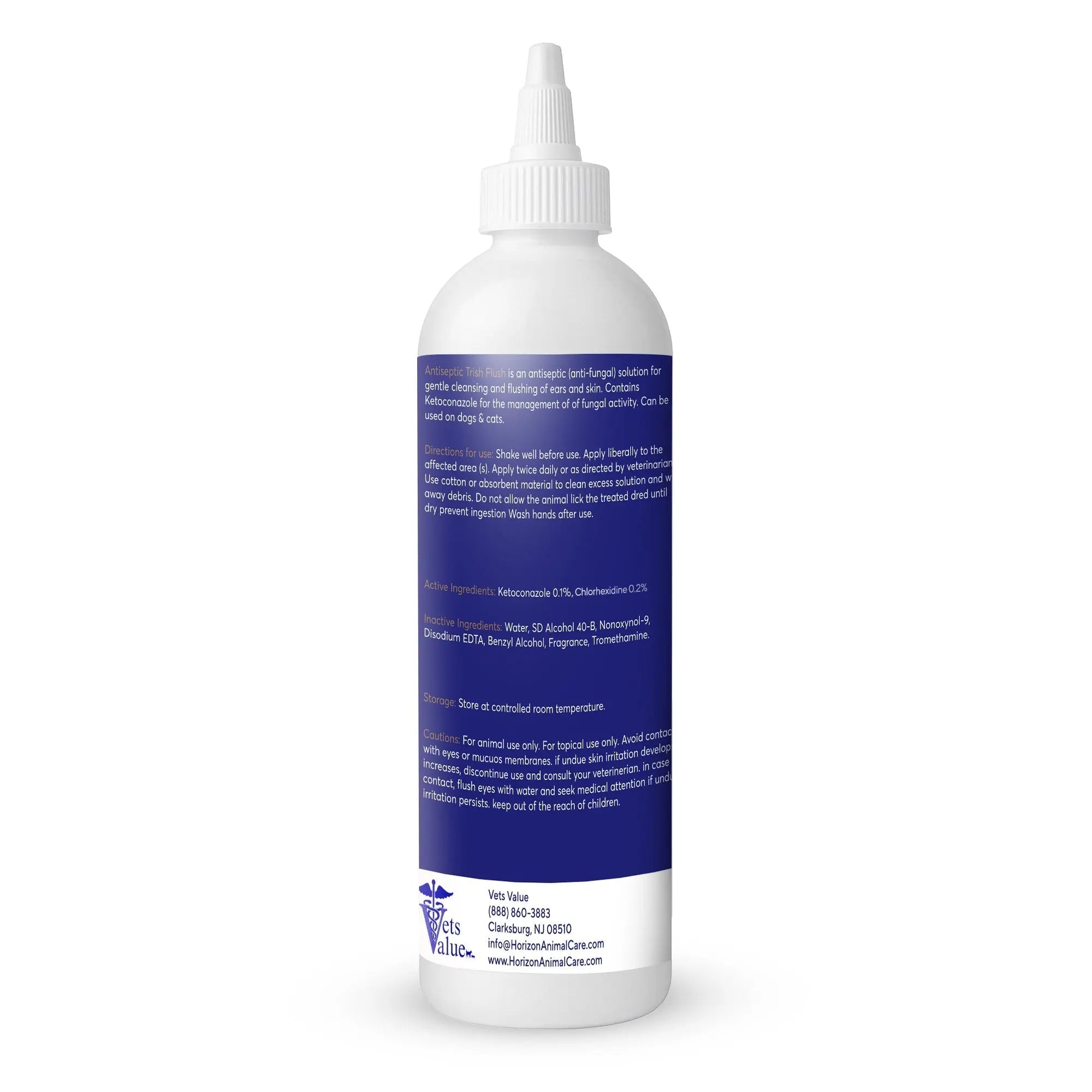 Veterinary Ear Flush for Dogs and Cats 12oz (XL 355ml Bottle) - Clear Therapy Cleaner Alcohol-Free, Itch-Relief Yeast Infections, Supports Healthy Canals - Optimized Solution Dog Washing, White/Clear Horizon Animal Care