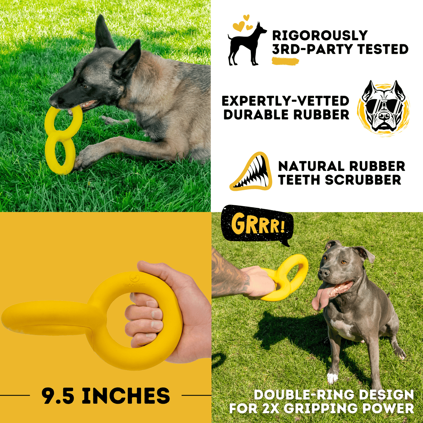 Tug Rings Monster K9 Dog Toys
