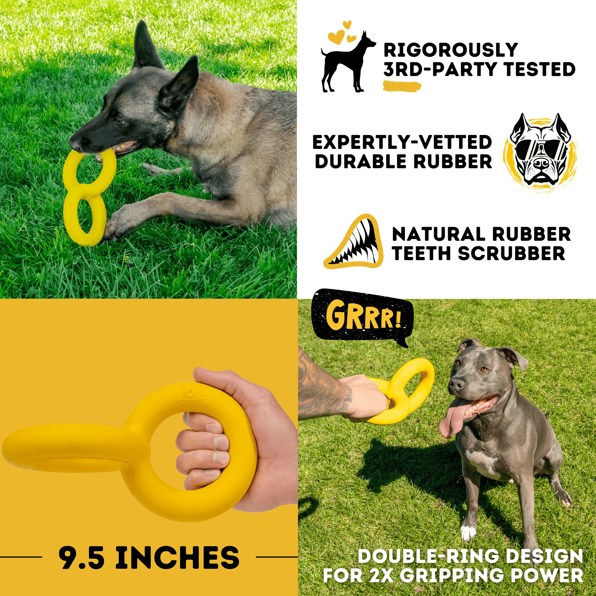 Tug Rings Monster K9 Dog Toys