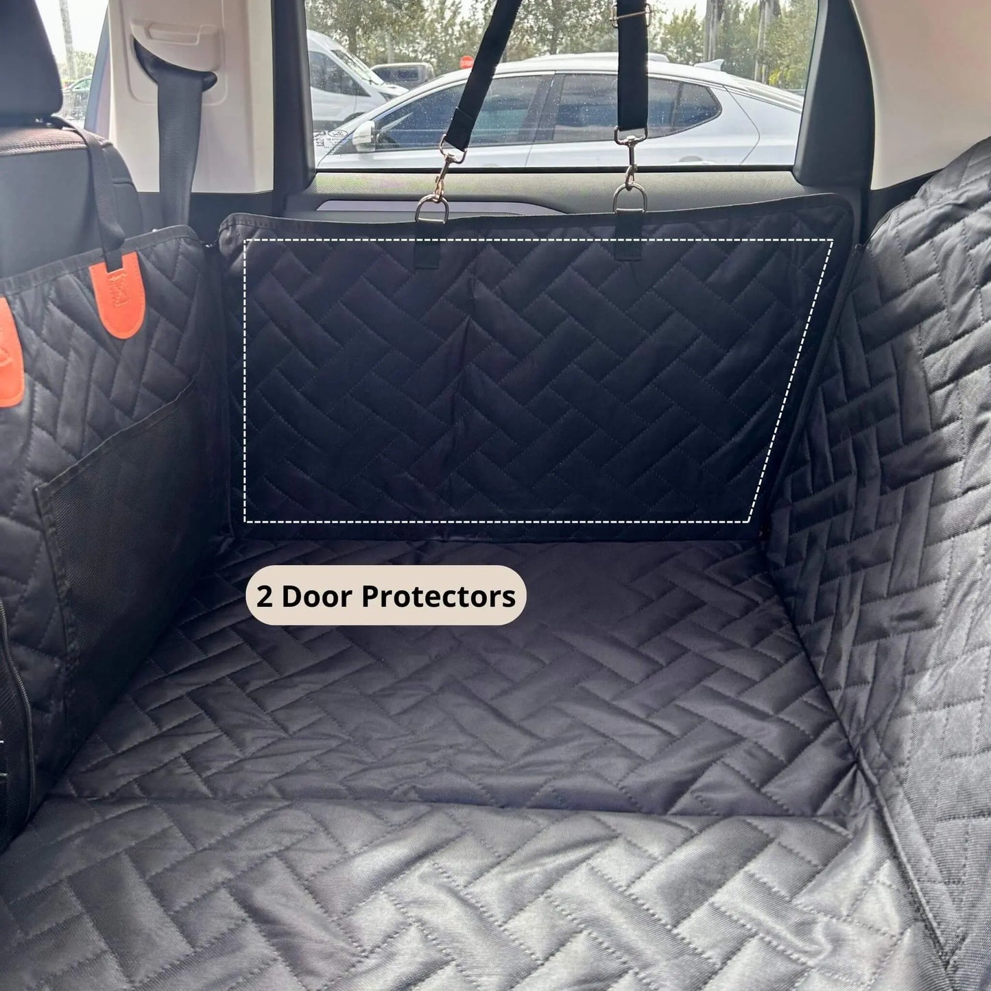 Dog Seat Cover with Hard Bottom Whisker Bark