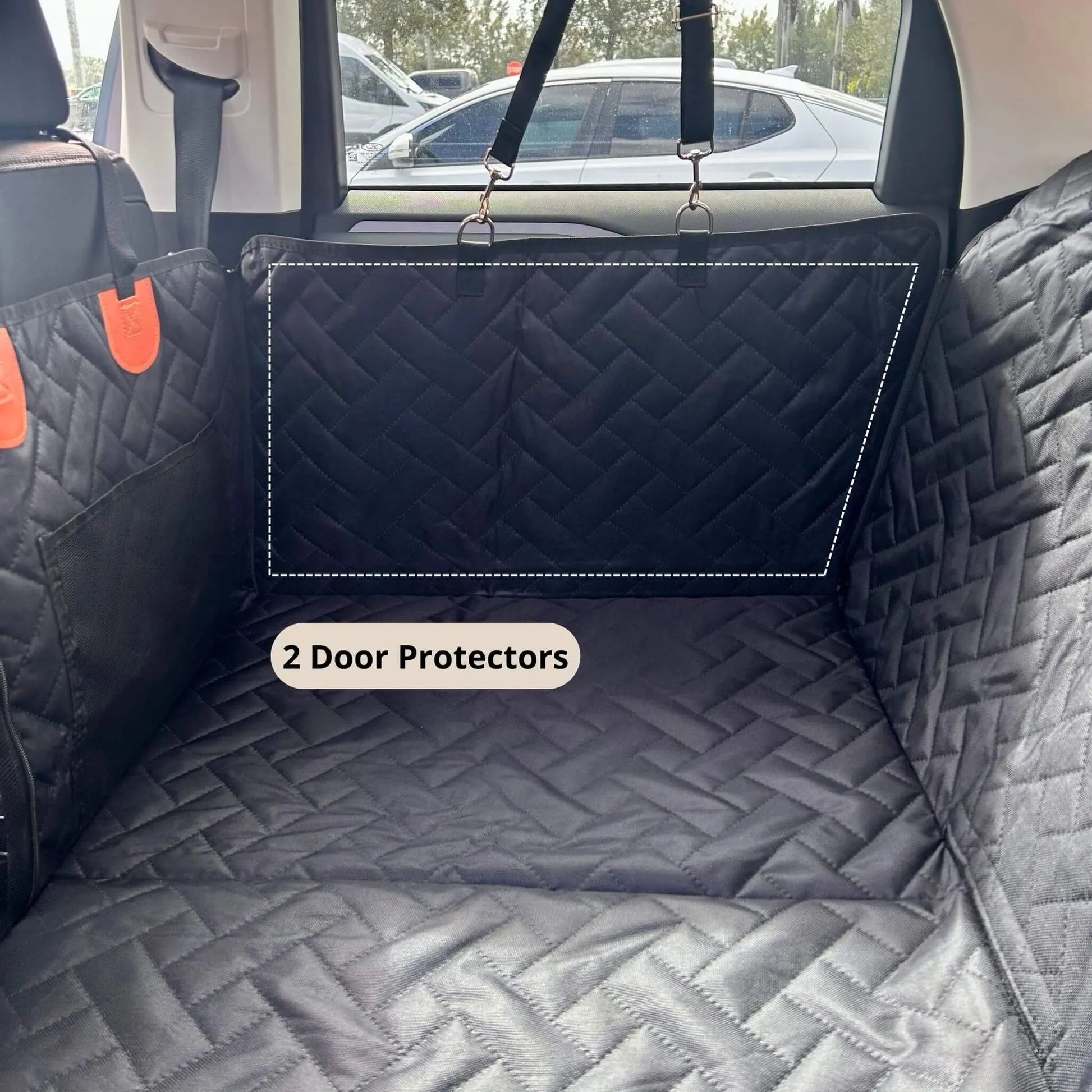 Dog Seat Cover with Hard Bottom Whisker Bark