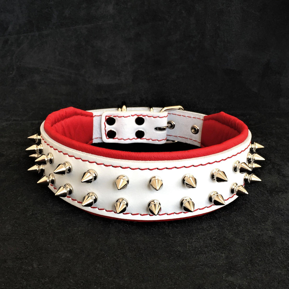 Bestia Frenchie Leather Dog Collar – White