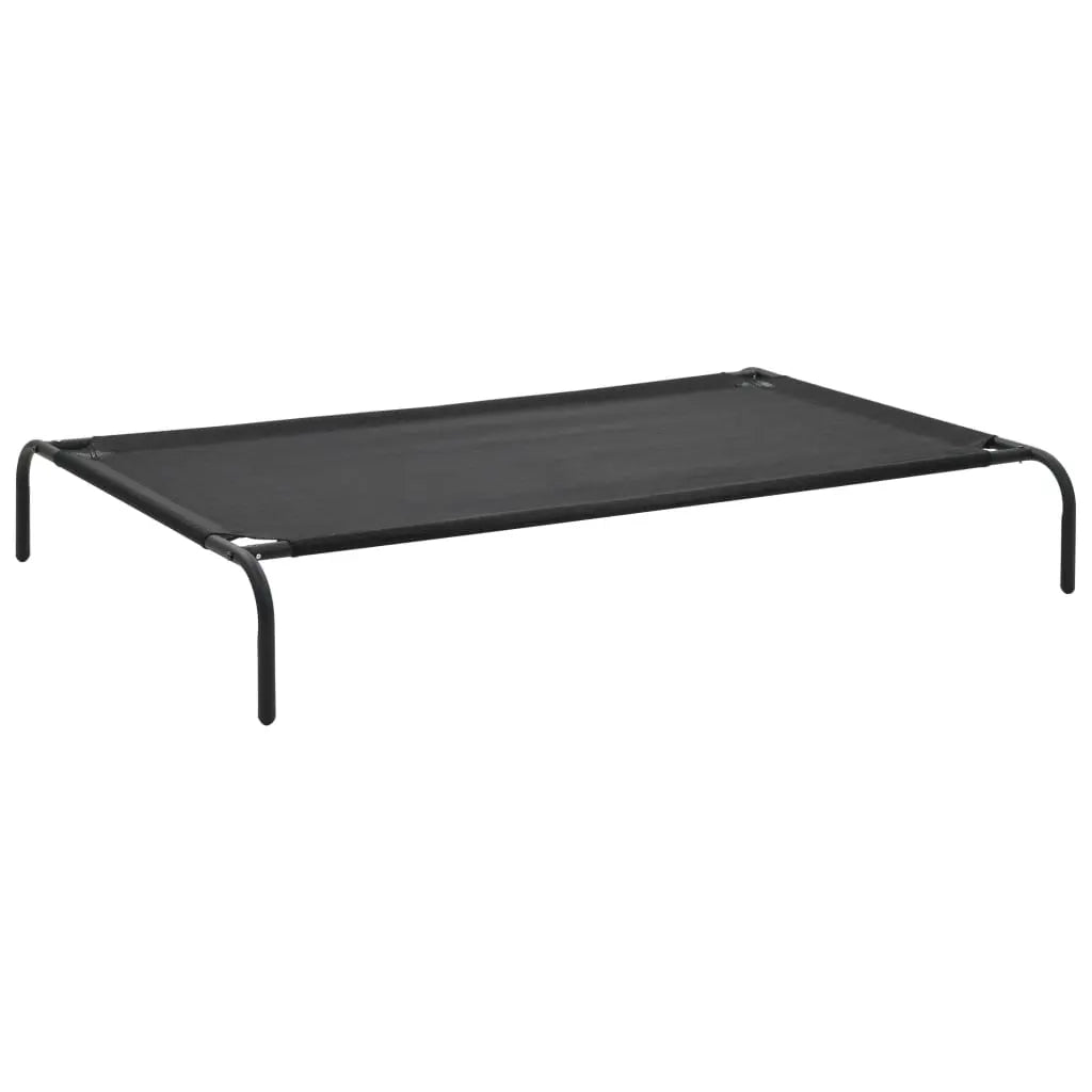vidaXL Elevated Dog Bed Raised Dog Cot Puppy Sleeping Bed Black Textilene