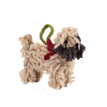 Wheaten Terrier Hand Knit Dog Ornament