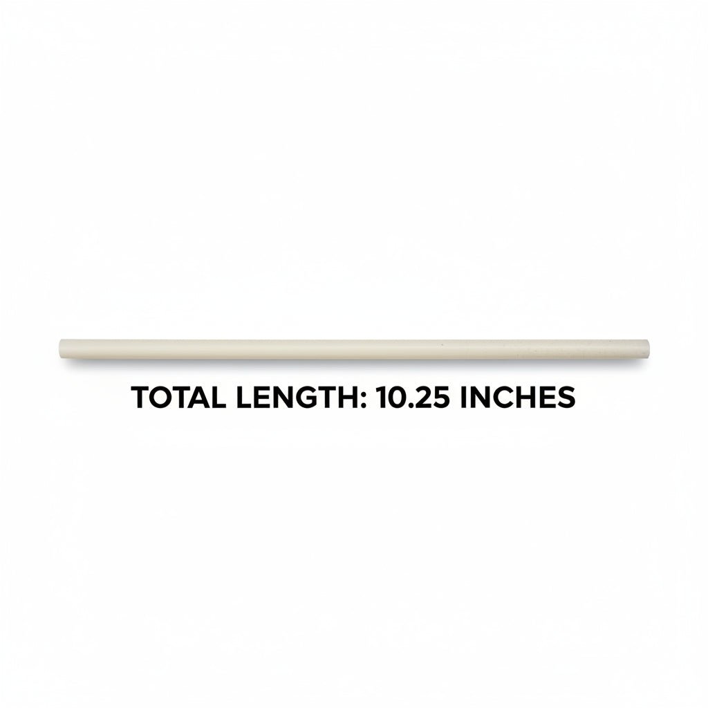 Wrapped 10.25'' x 0.27'' Compostable White Giant Drinking Straws - 1,850 Count