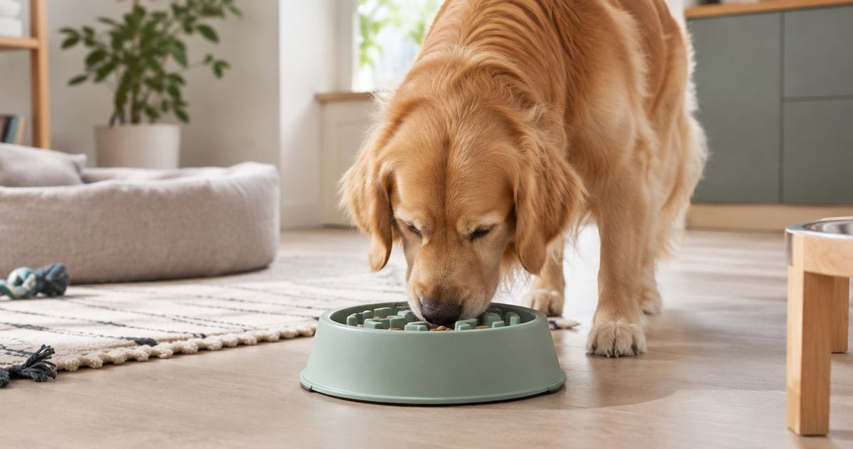 How long does it take to train a dog to use a slow feeder bowl?