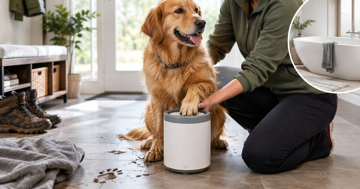 Can a dog paw washer replace a full bath after muddy hikes?