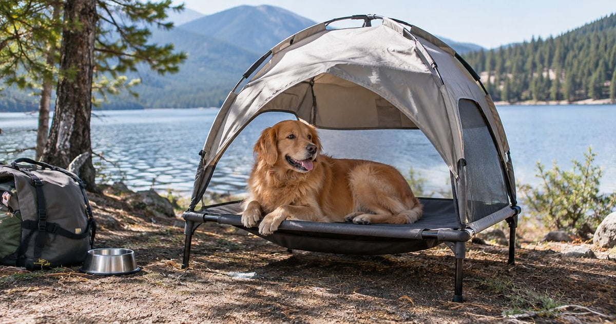 How to set up a shaded, elevated camp station for your dog