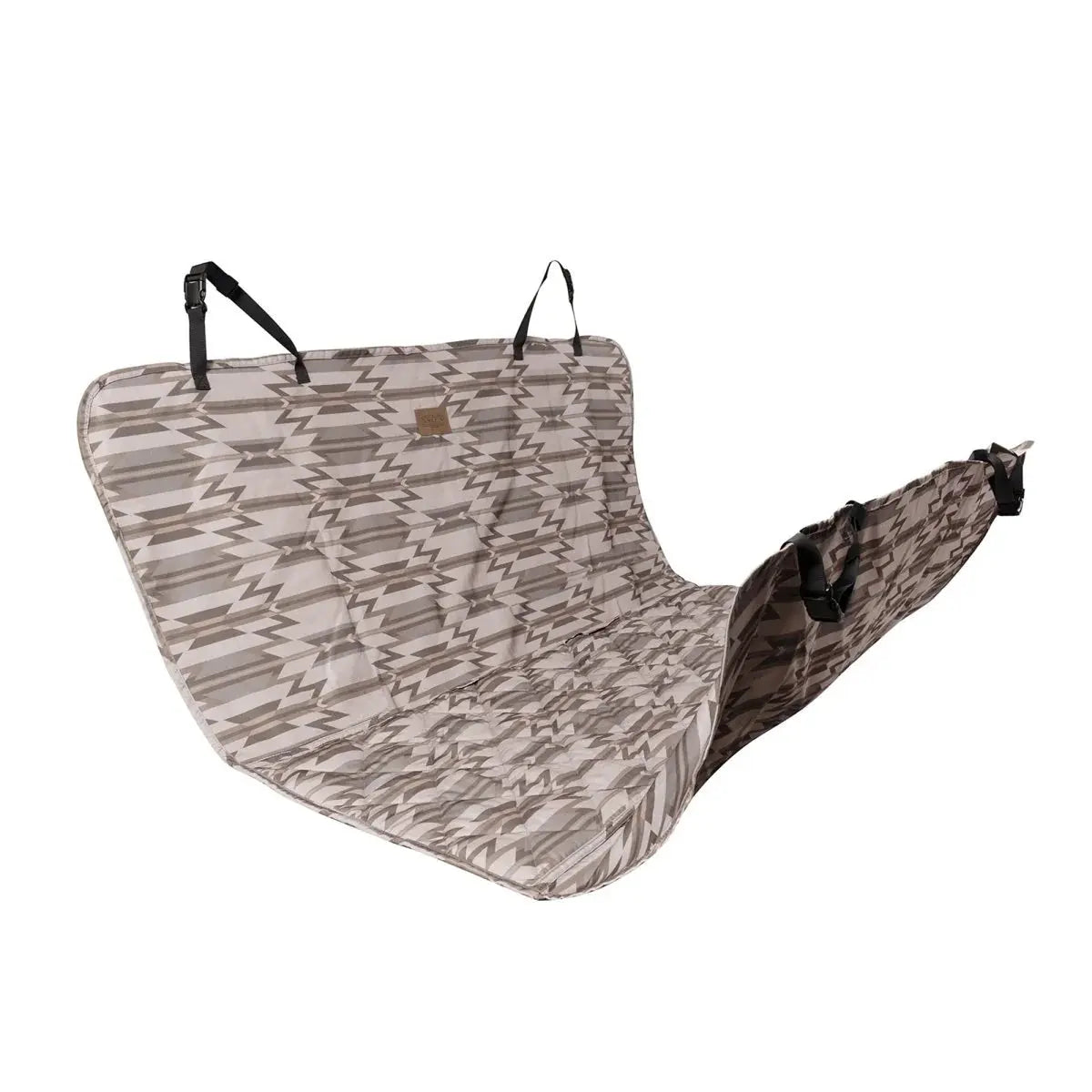 Pendleton car dog hammock installed across a vehicle back seat