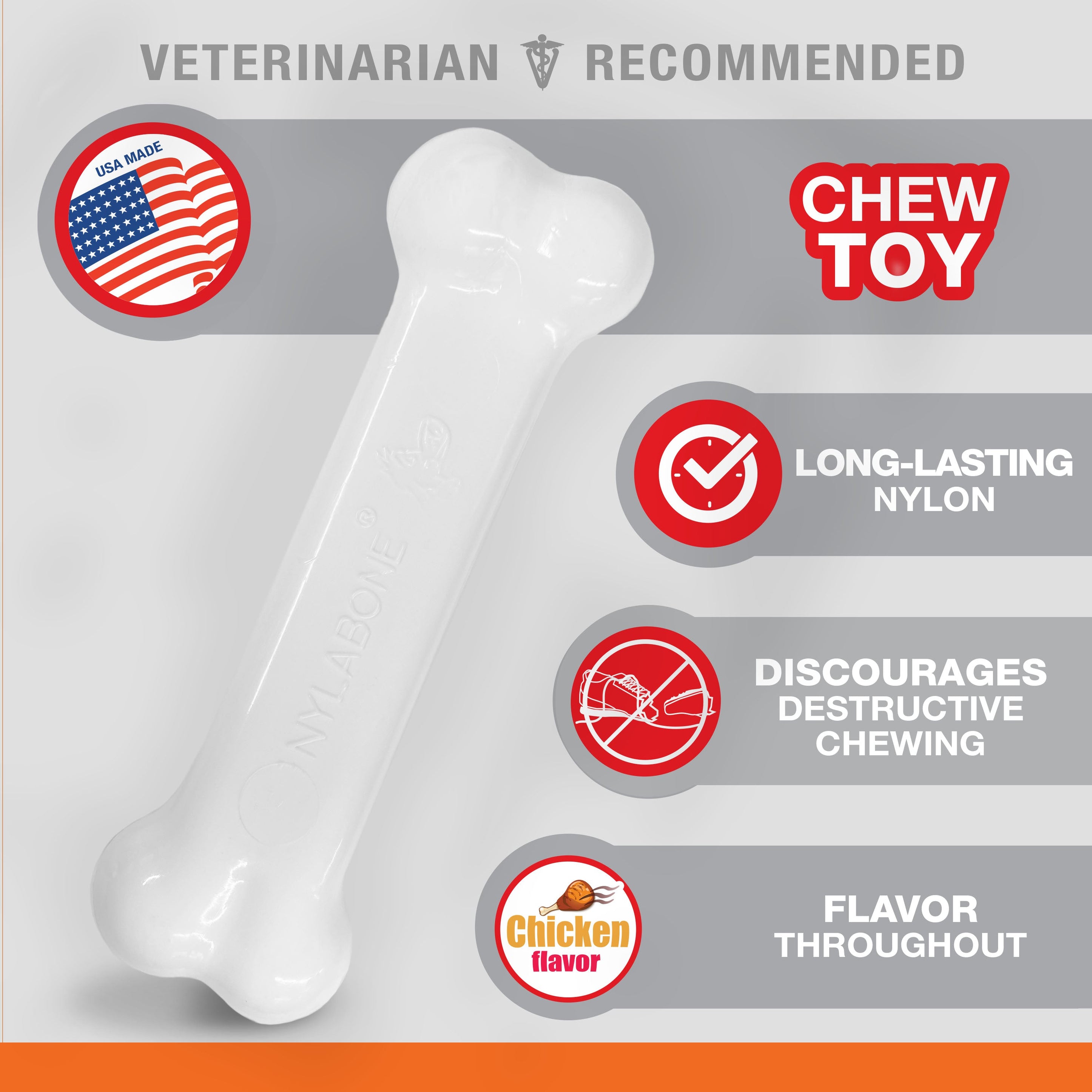 Nylabone Power Chew Dog Toy Chicken, 1ea/SMall/Regular  Up To 25 Ibs. 1 ct