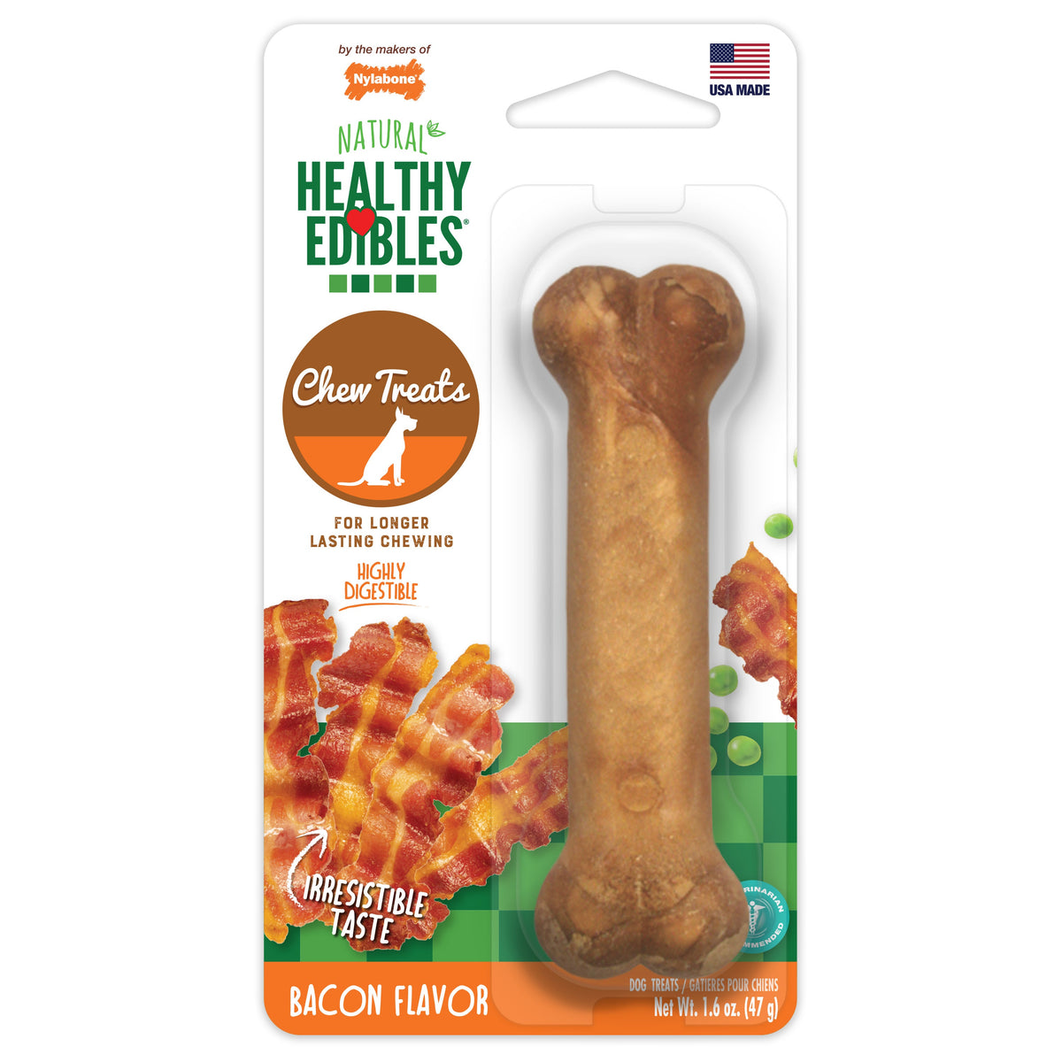 Nylabone Healthy Edibles Longer Lasting Bacon Regular