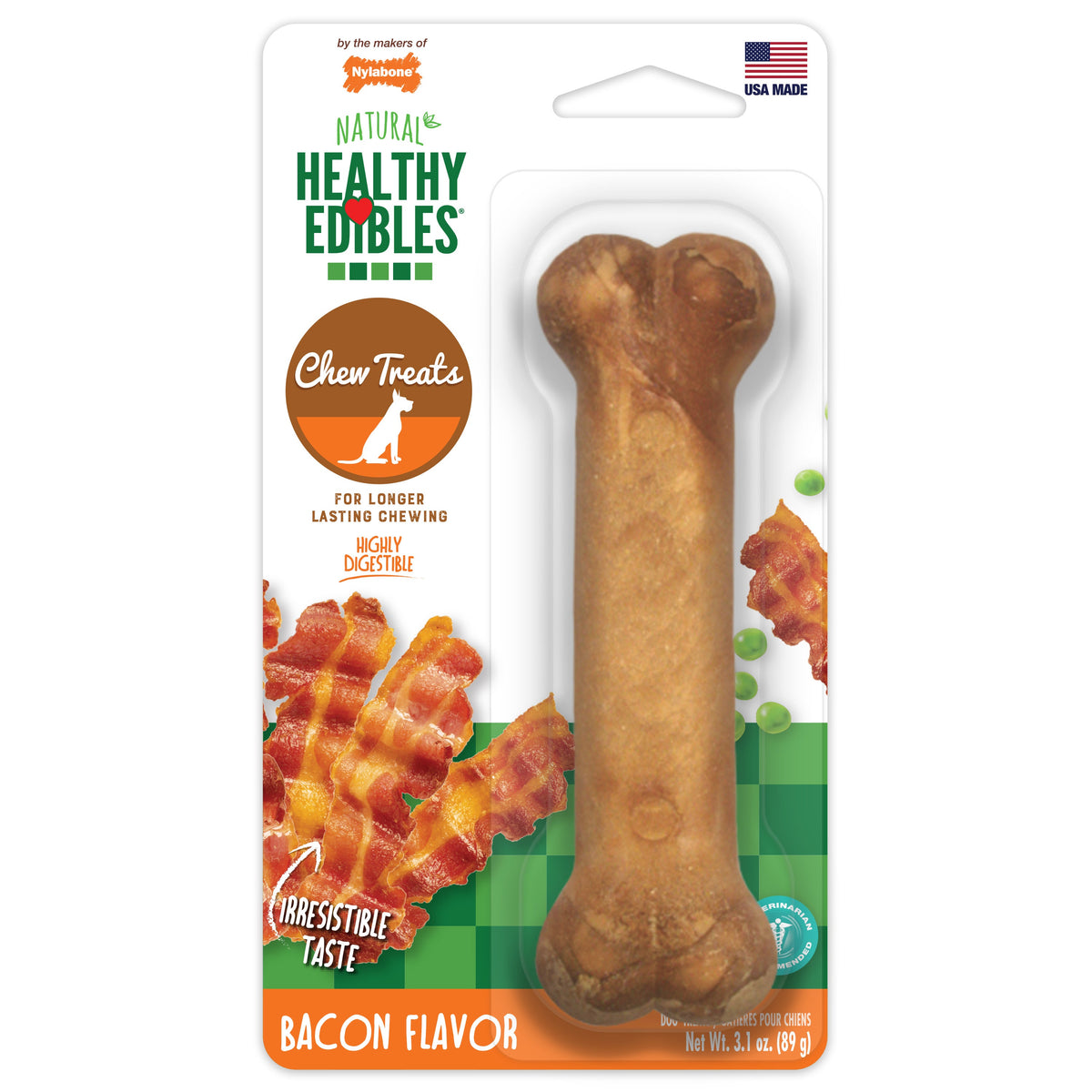 Nylabone Healthy Edibles Longer Lasting Bacon Wolf