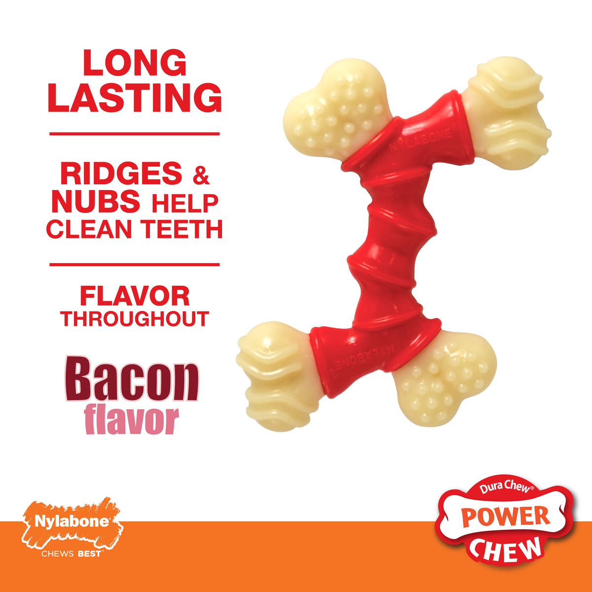 Nylabone DuraChew Double Bended Bone Bacon Wolf