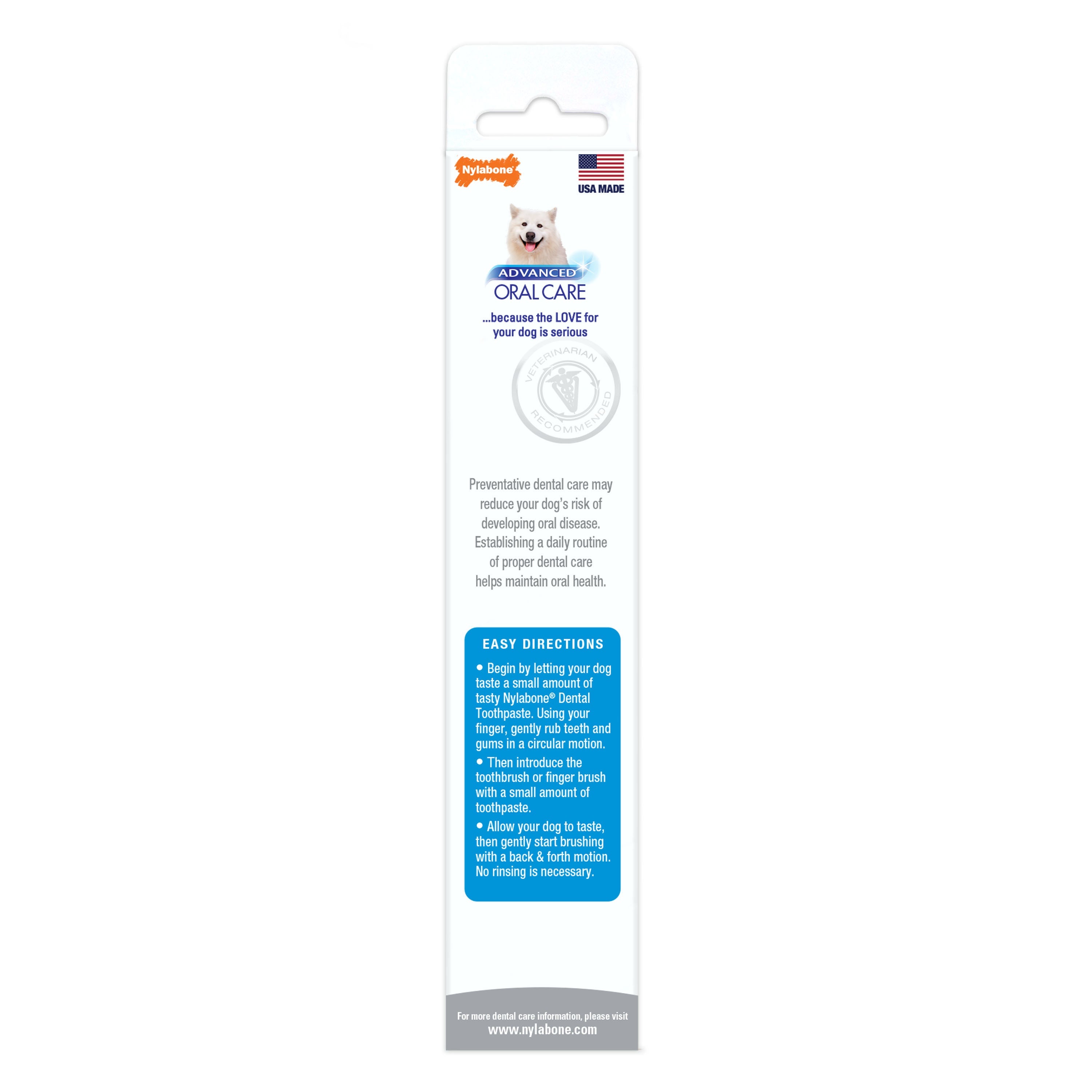 Nylabone Advanced Oral Care Tartar Control Dog Toothpaste Original, 1ea/2.5 oz 1 ct