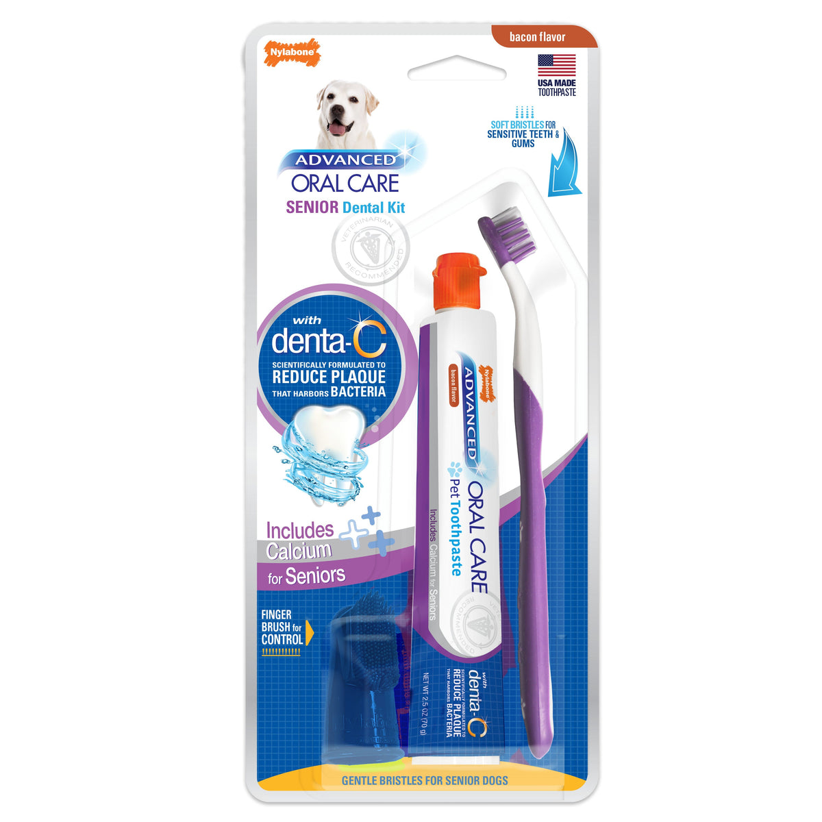 Nylabone Advanced Oral Care Senior Dog Dental Kit Small Dog