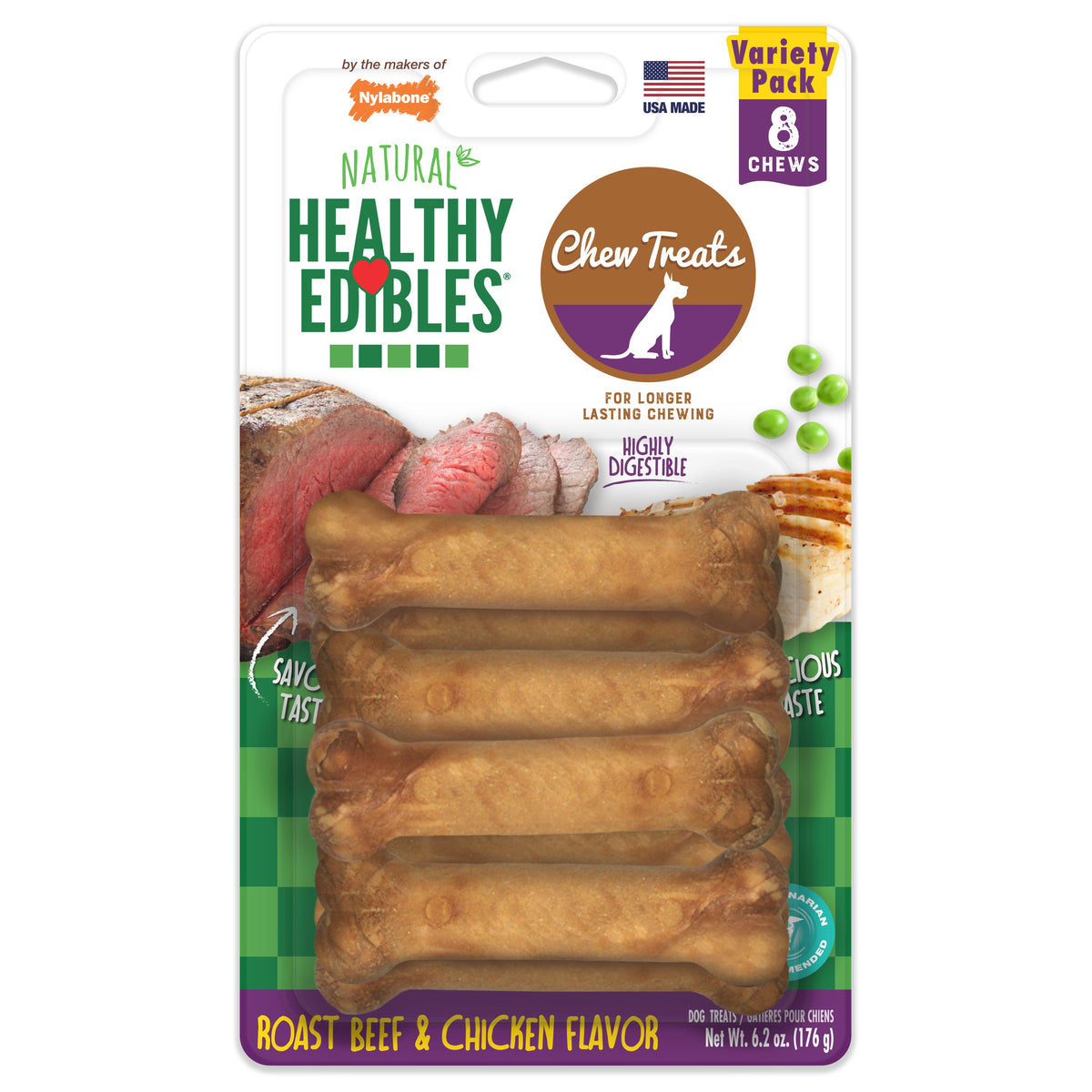 Nylabone Healthy Edibles Longer Lasting Variety Petite 8ct