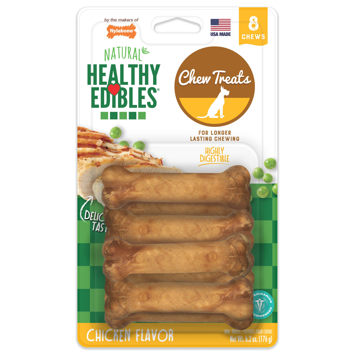 Nylabone Healthy Edibles Longer Lasting Chicken Petite 8ct