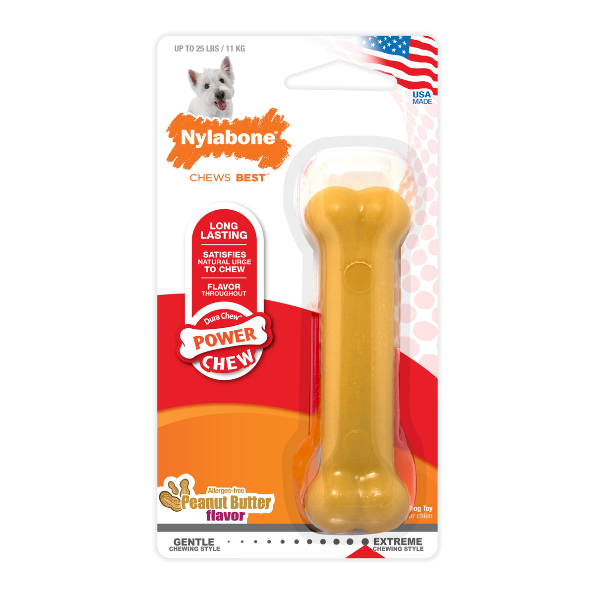 Nylabone Dura Chew Peanut Butter Regular Blister Pack