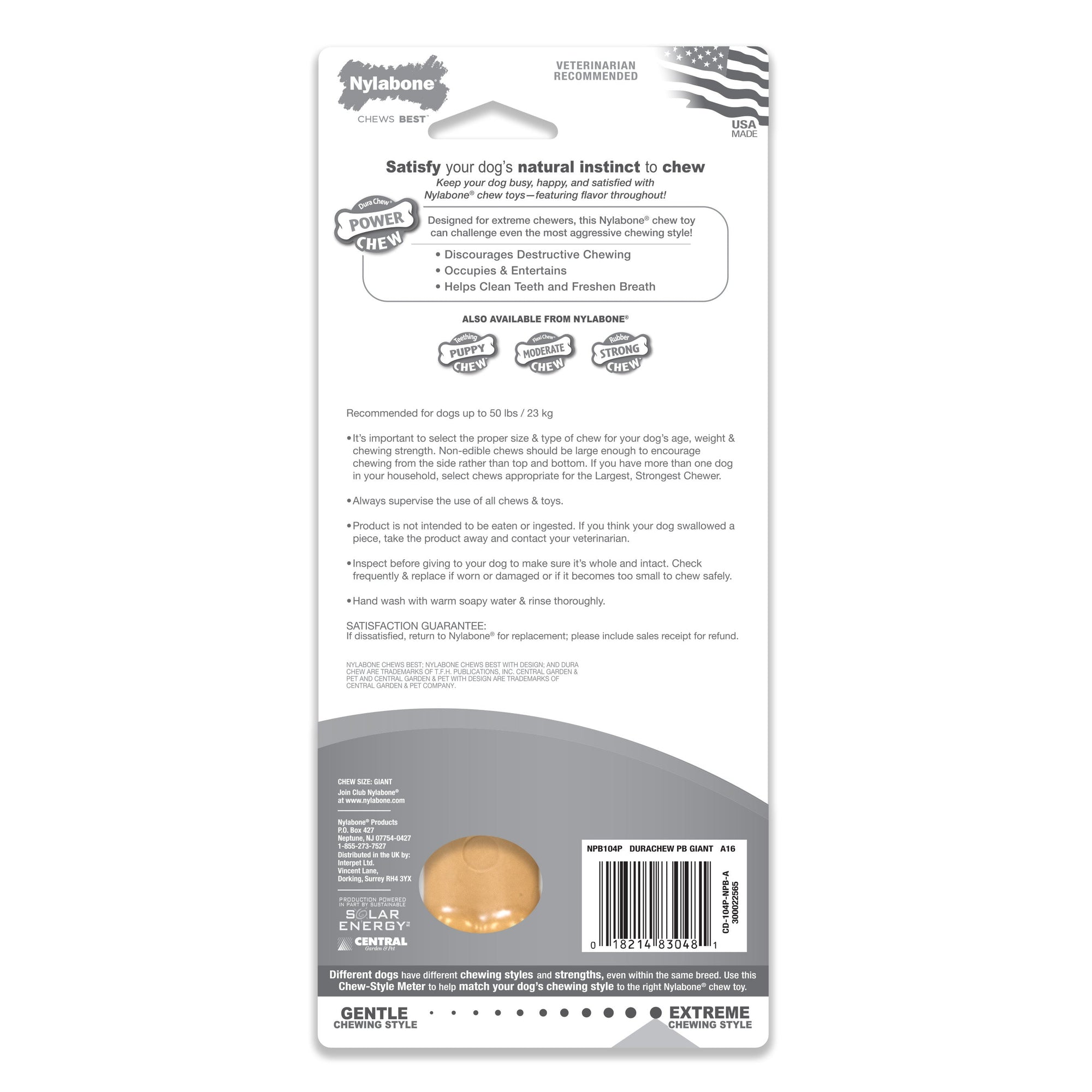 Nylabone Dura Chew Peanut Butter Giant Blister Pack
