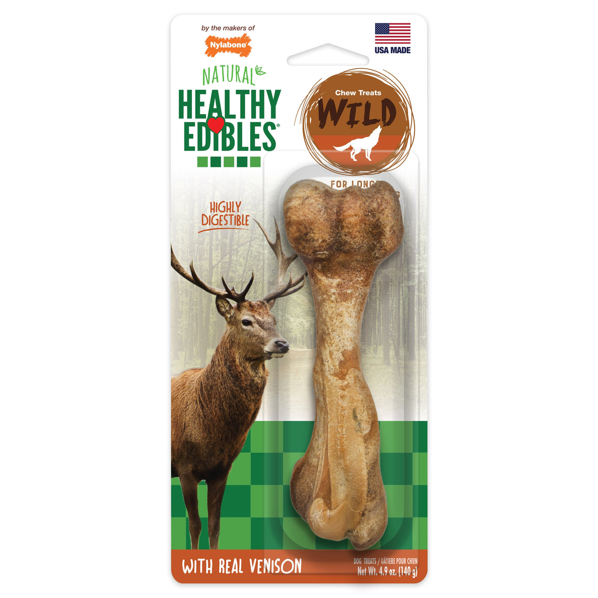 Nylabone Healthy Edibles Wild Venison Bone Large