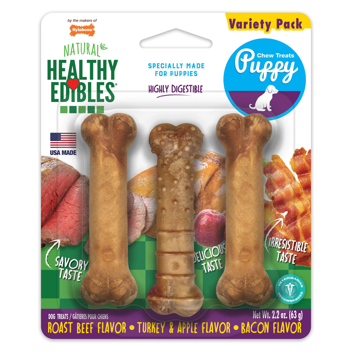 Nylabone Healthy Edibles Variety Pack Puppy 3pc