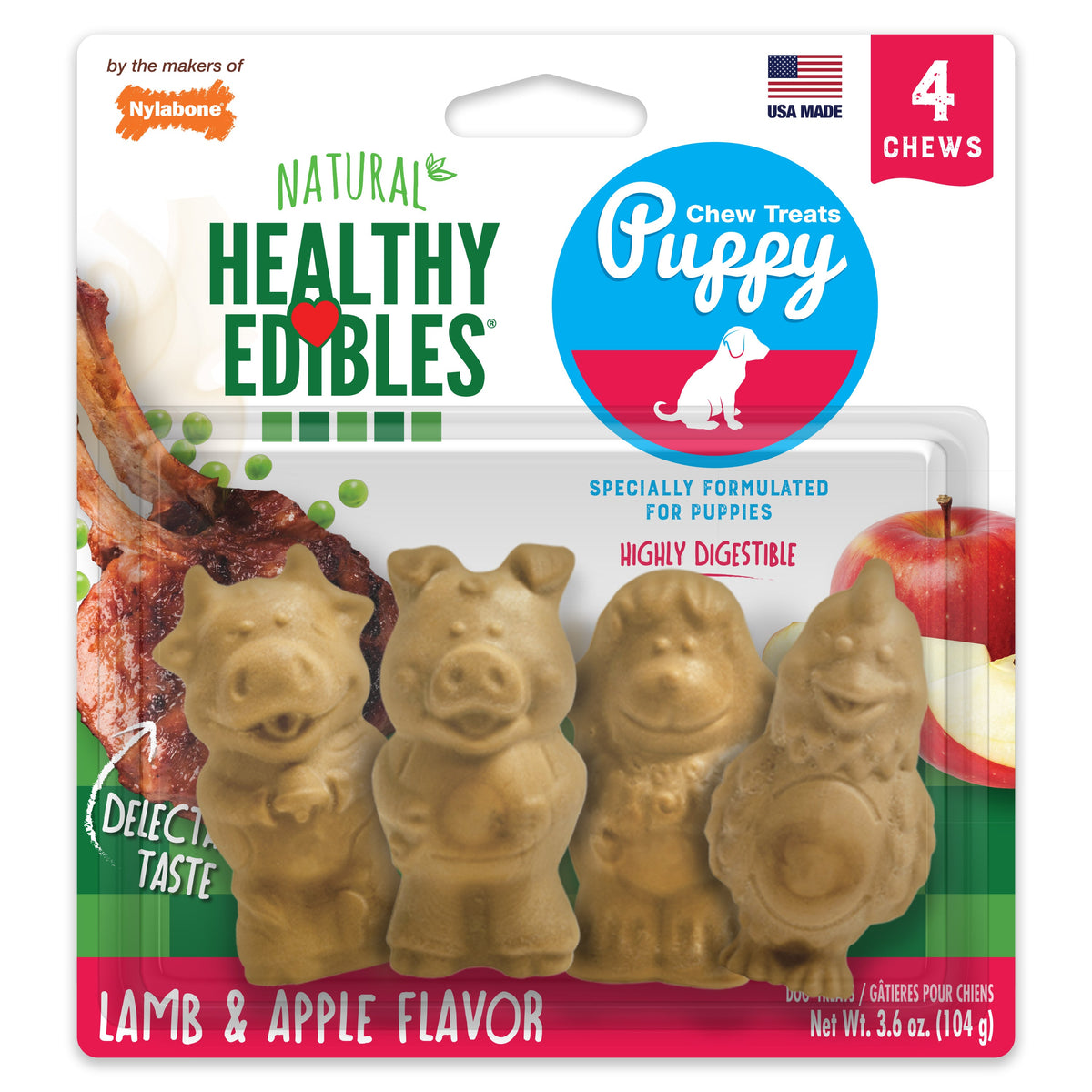 Nylabone Healthy Edibles Puppy Pals Blister Card 4ct