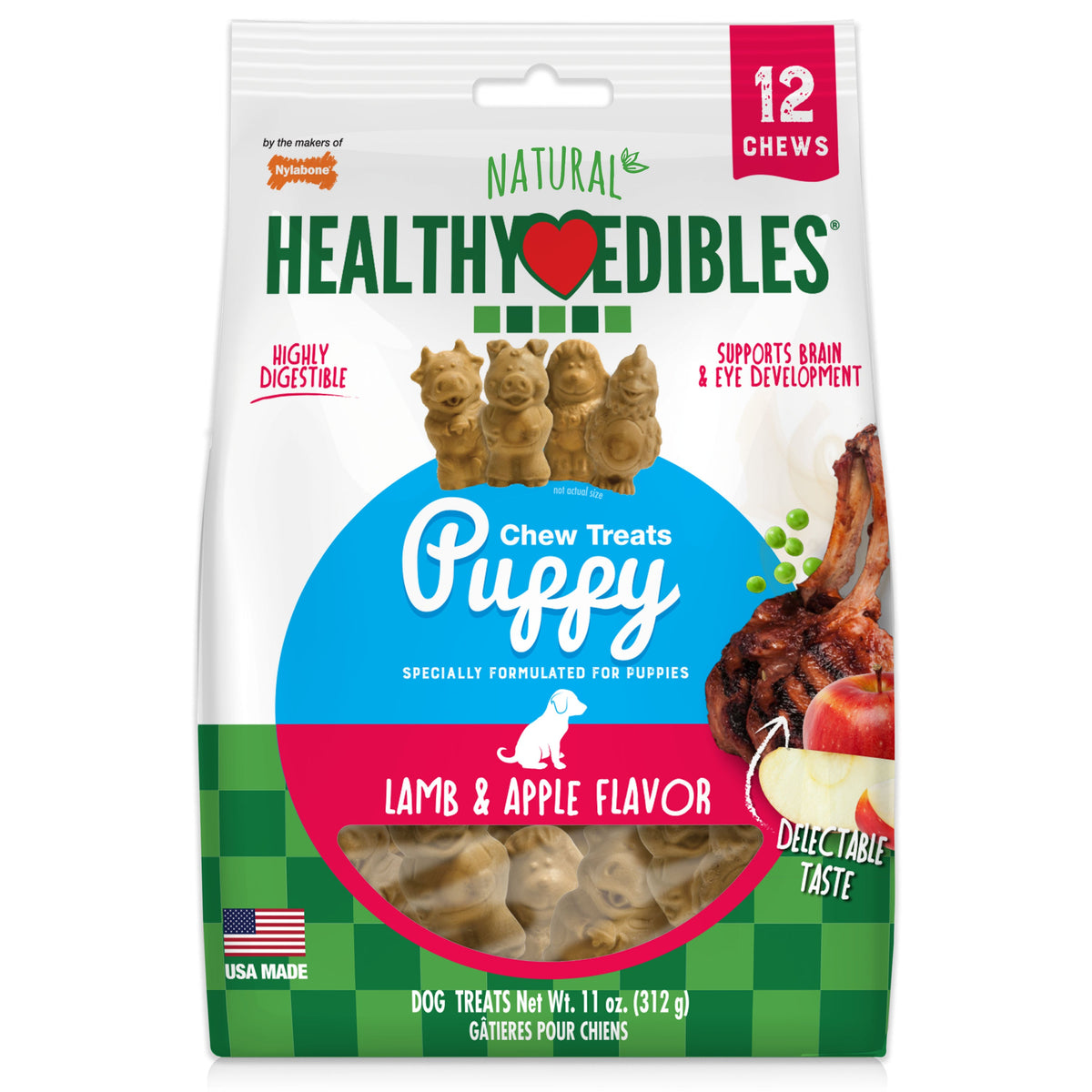 Nylabone Healthy Edibles Puppy Pals Pouch 12ct