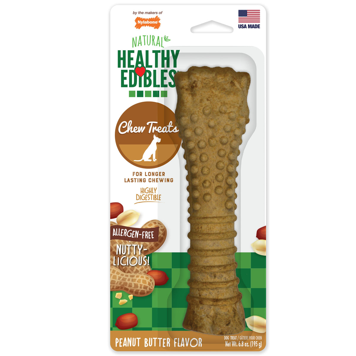 Nylabone Healthy Edibles Peanut Butter Chew Dog Treats Souper