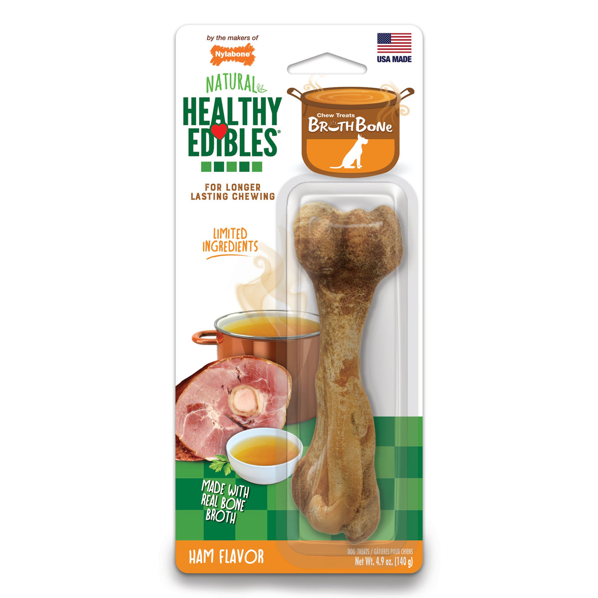 Nylabone Healthy Edibles Broth Bone Dog Treats Large/Giant