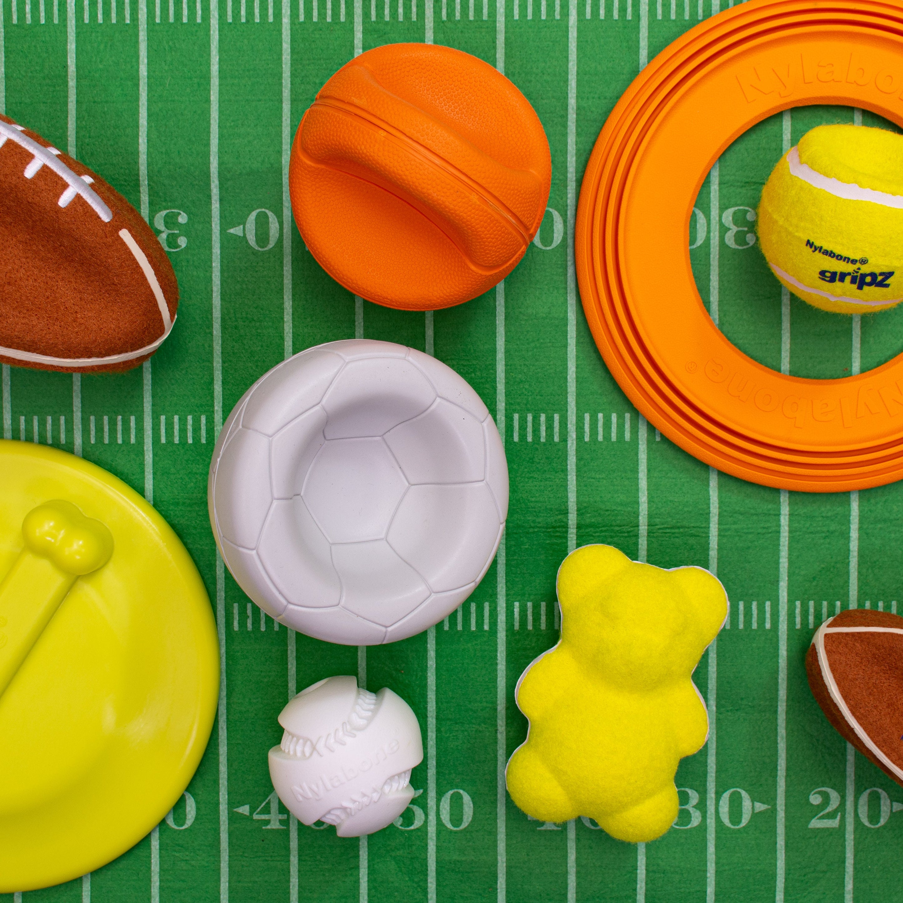 Nylabone Power Play Gripz Dog Soccer Ball Toy 1ea/Medium/Wolf  Up To 35 Lbs. 1 ct