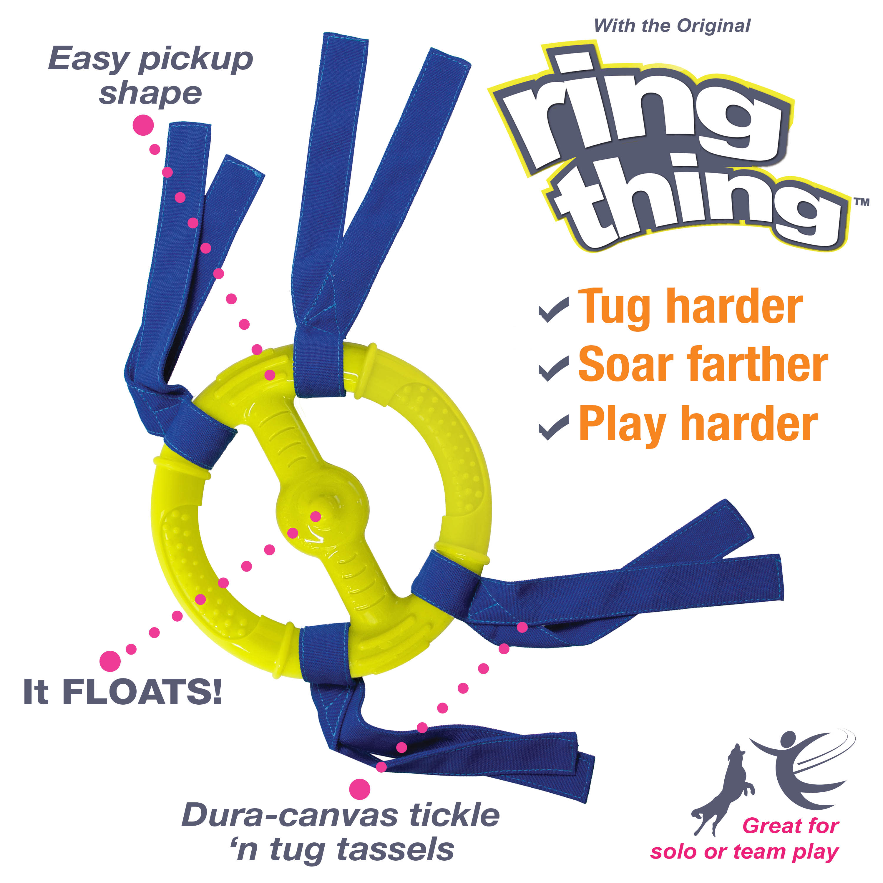 Nylabone Power Play Ring Thing Floatable Dog Toy 1ea/Medium/Wolf  Up To 35 Lbs. 1 ct