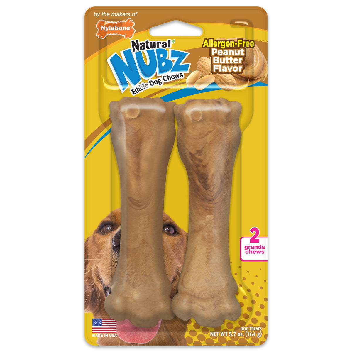Nylabone Nubz Peanut Butter X-Large 2ct