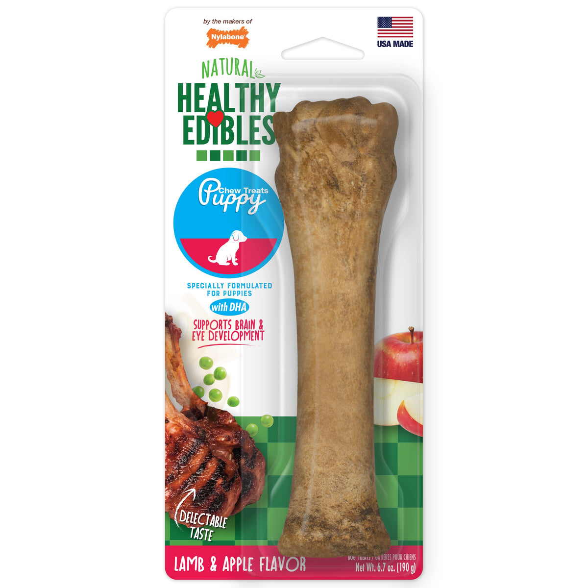 Nylabone Healthy Edibles Puppy Lamb & Apple Dog Treat Souper 1ct.