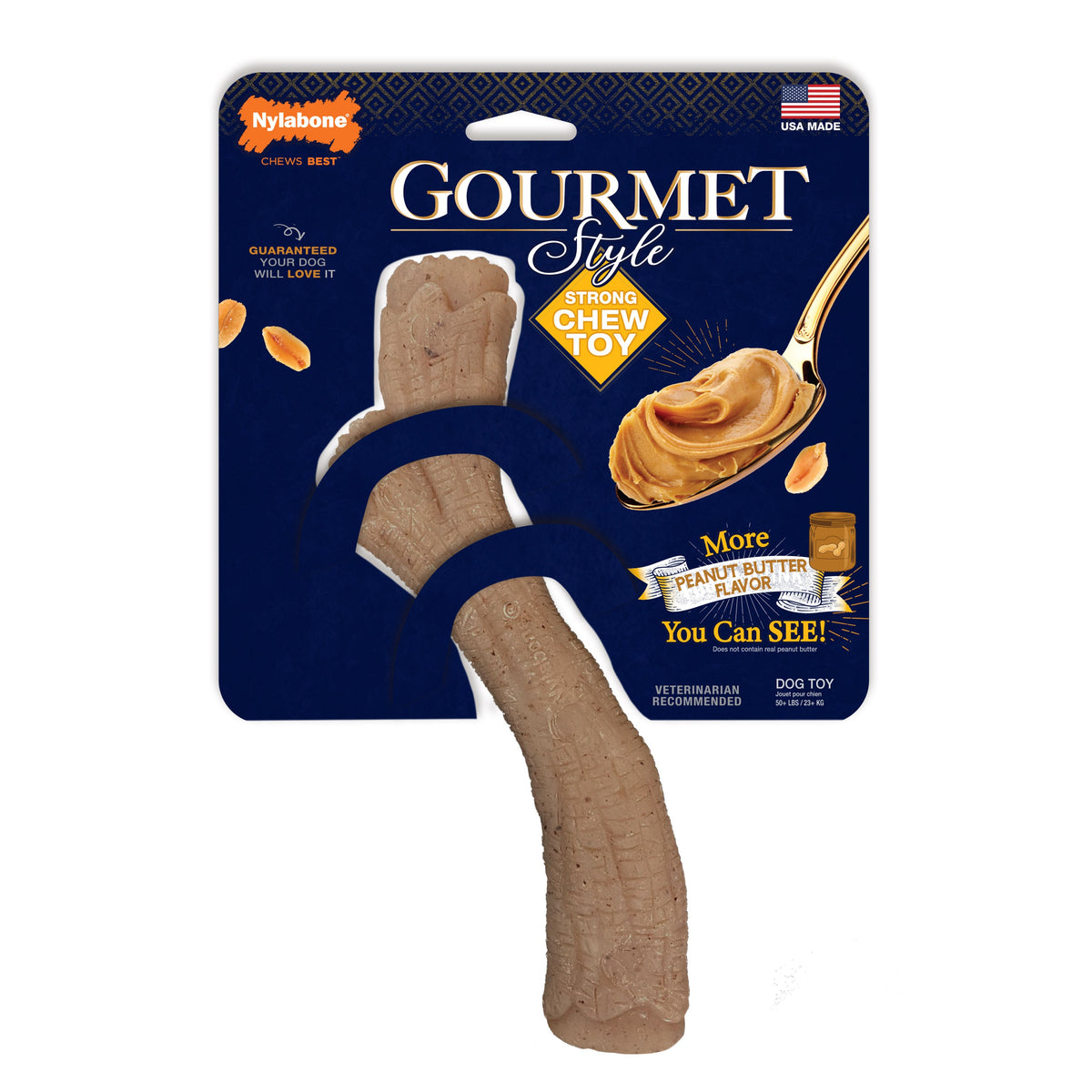 Nylabone Gourmet Style Strong Chew Stick Dog Toy Peanut Butter Souper/X-Large