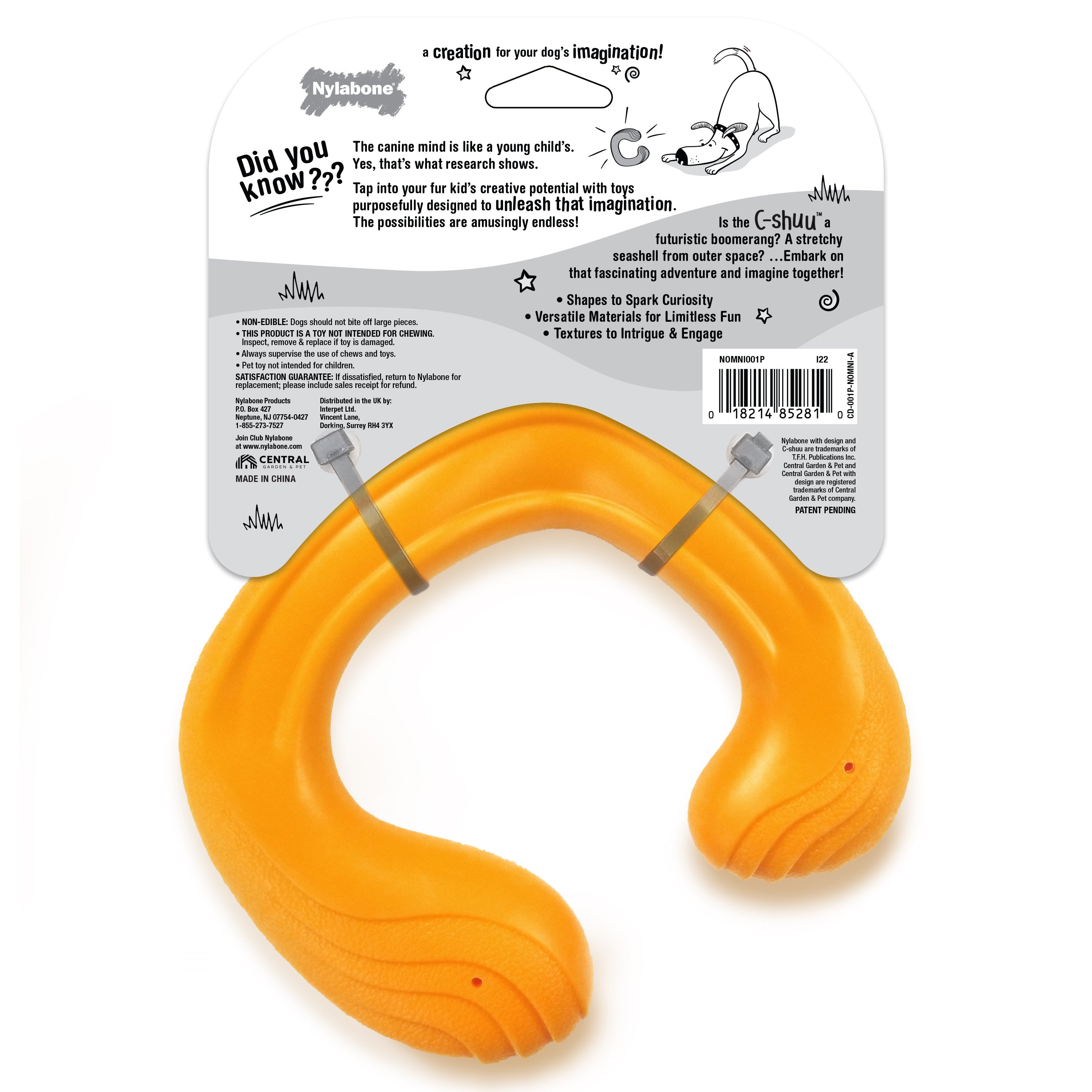 Nylabone Creative Play CShuu Dog Chase Toy Orange, 1ea/Large/Giant  Up To 50 Lbs. 1 ct