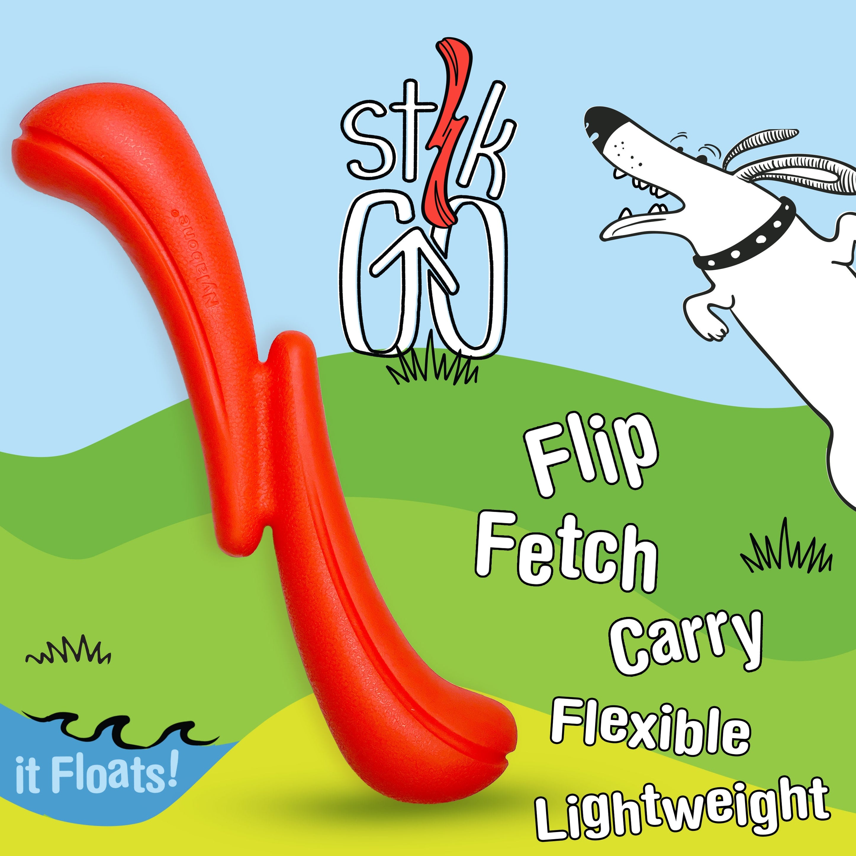 Nylabone Creative Play StikGO Dog Fetch Toy Red, 1ea/Large/Giant  Up To 50 Lbs. 1 ct