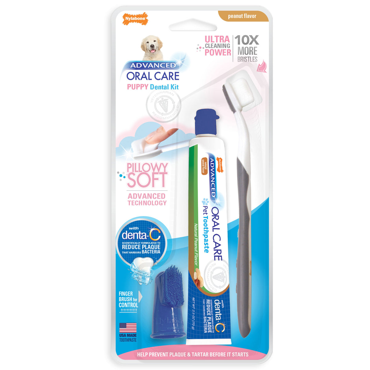 Nylabone Advanced Oral Care Puppy Dental Kit with Soft-Bristle Toothbrush