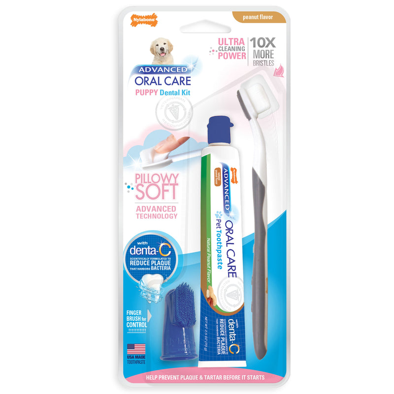 Nylabone Advanced Oral Care Puppy Dental Kit with Soft-Bristle Toothbrush