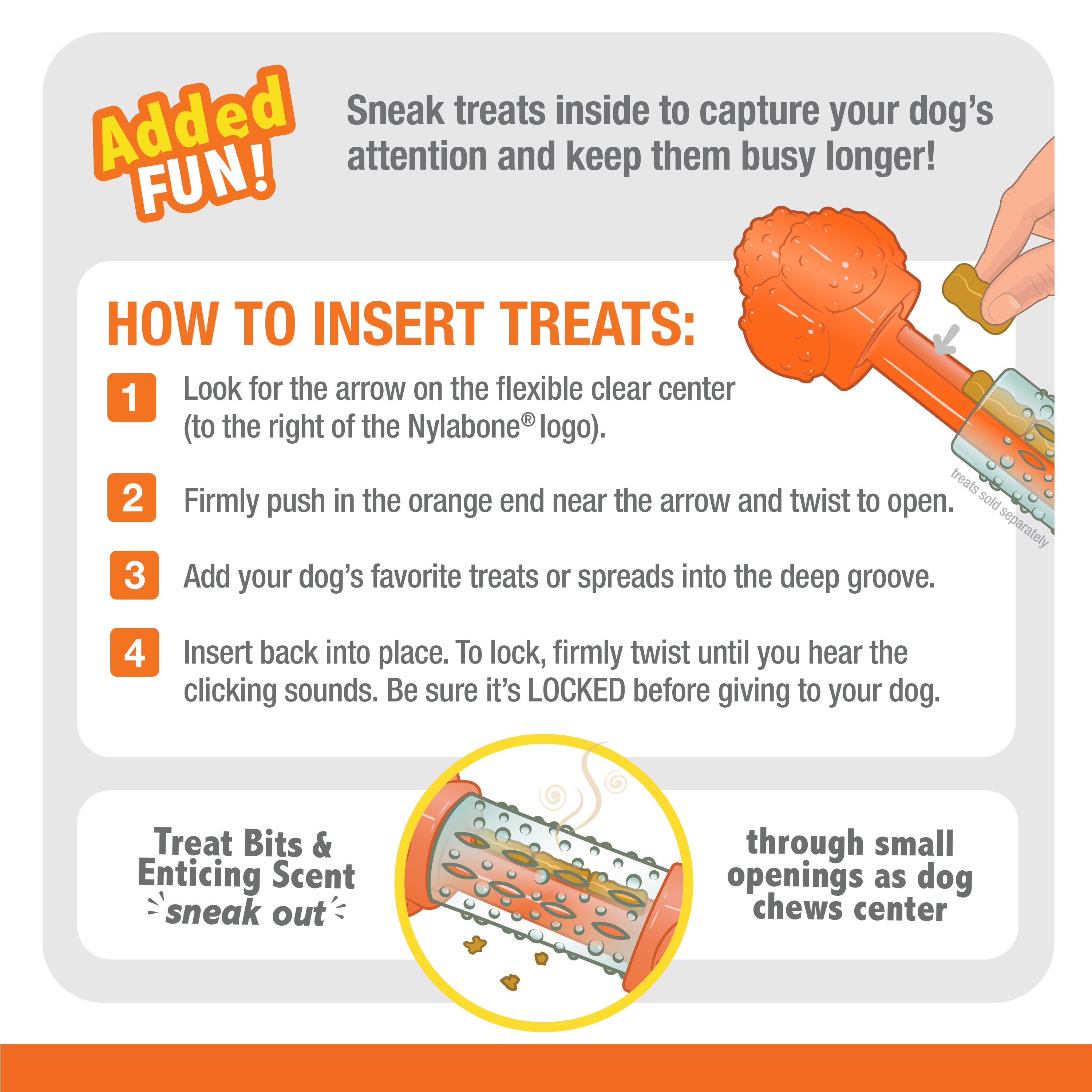 Nylabone Sneaky Snacker Dog Treat Toy Bacon, Orange, 1ea/Large/Giant  Up To 50 Lbs. 1 ct
