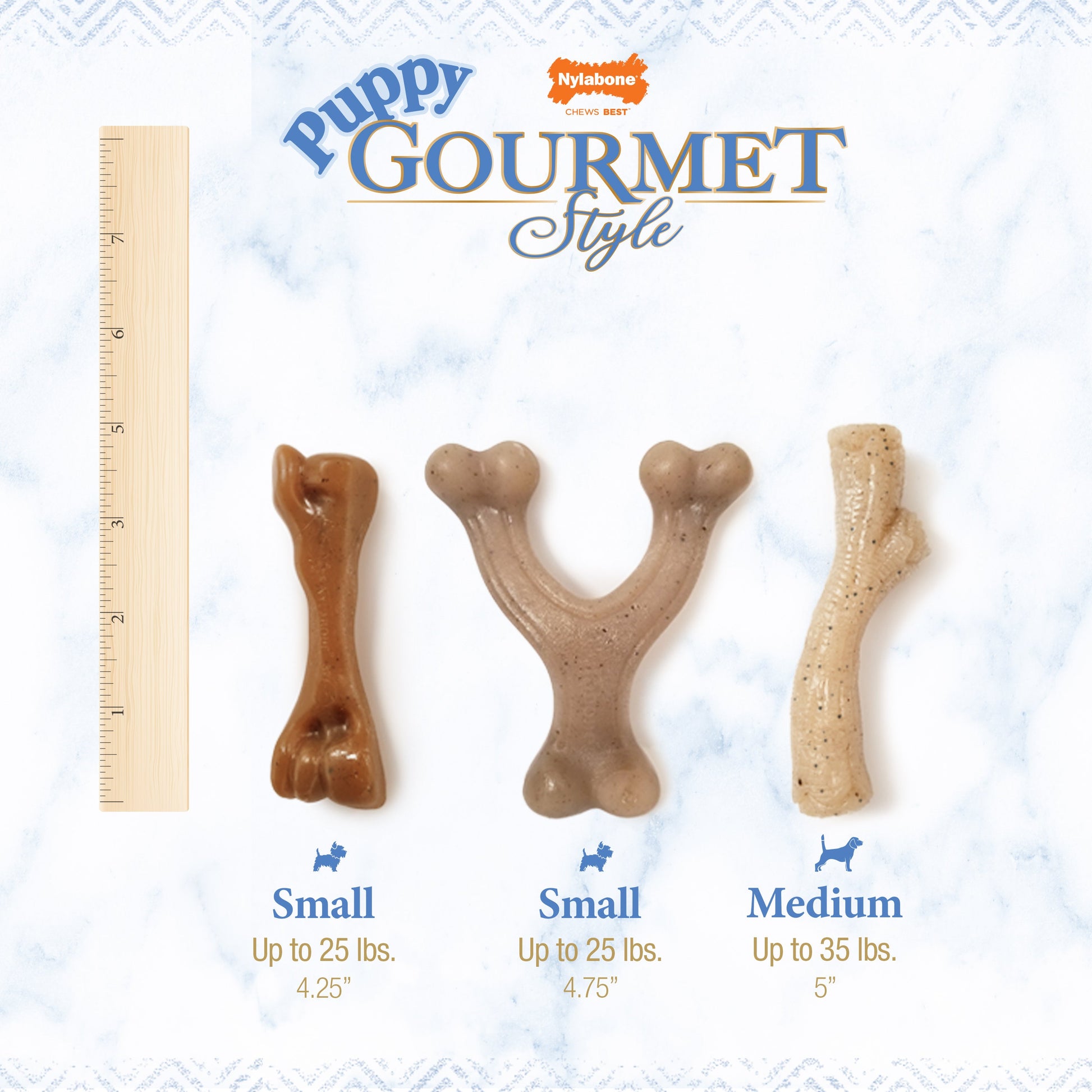 Nylabone Gourmet Style Strong Stick Puppy Chew Toy Chicken, 1ea/Medium/Wolf  Up To 35 Lbs. 1 ct