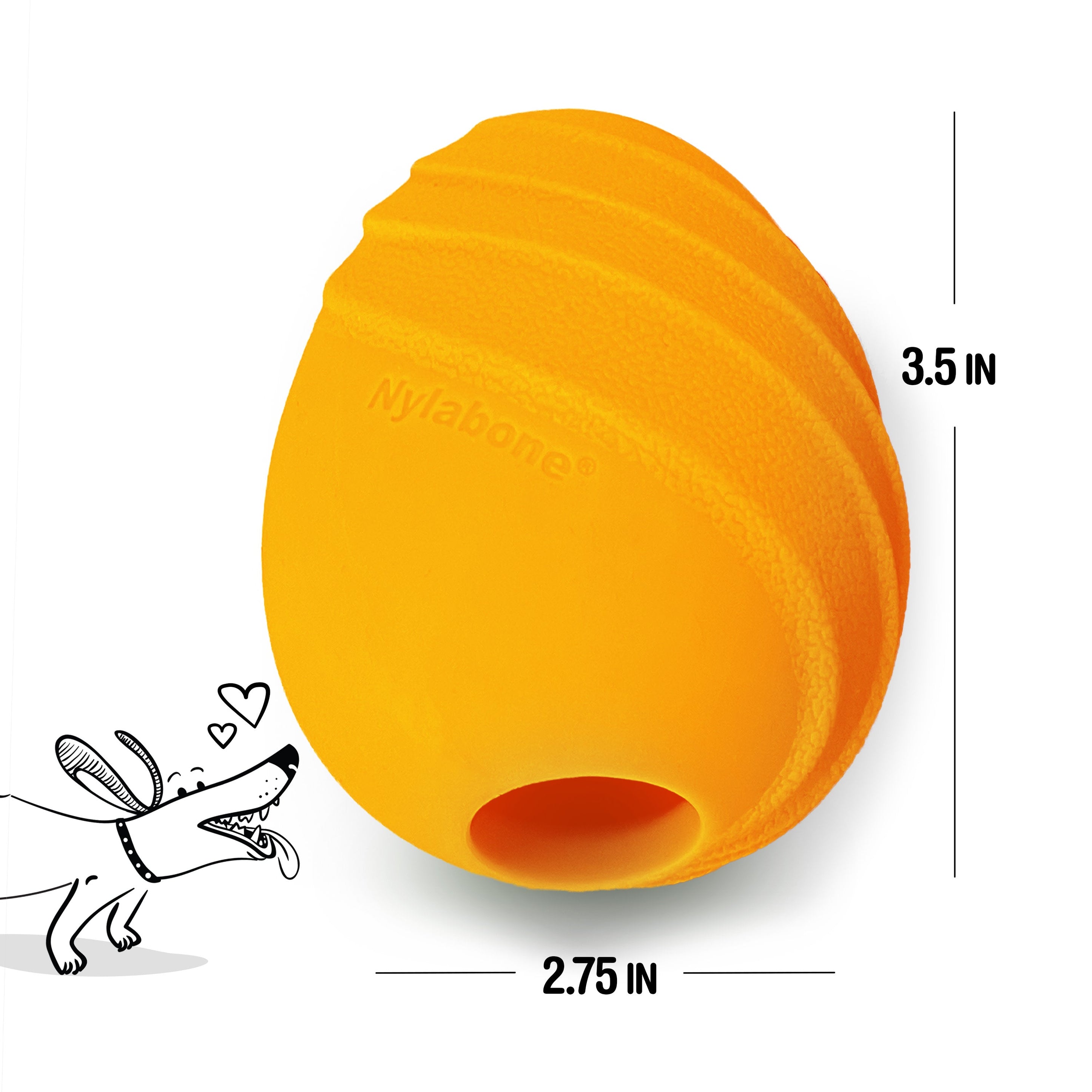 Nylabone Creative Play Eggi Dog Treat Toy Orange, 1ea/SMall/Regular  Up To 25 Ibs. 1 ct