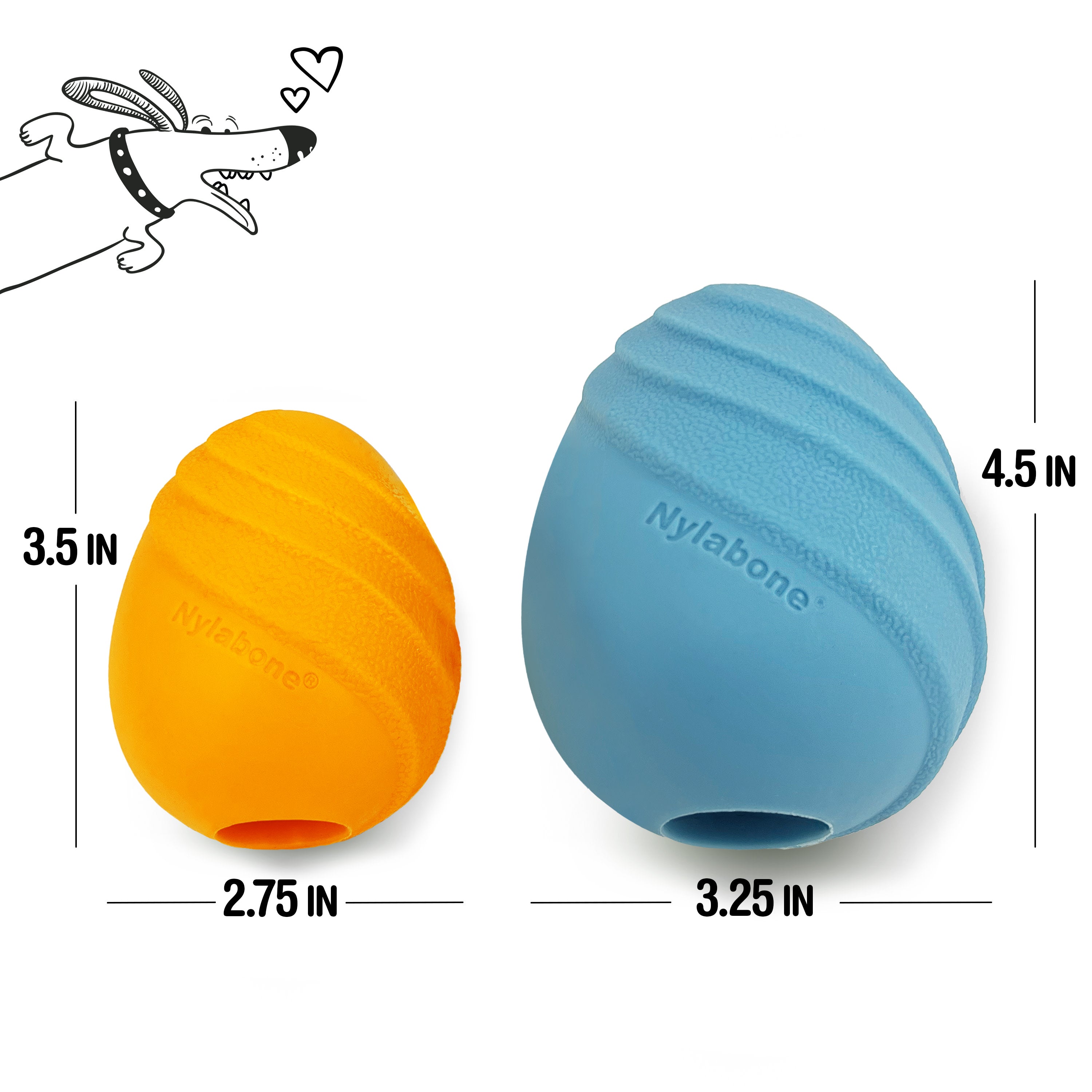 Nylabone Creative Play Eggi Dog Treat Toy Orange, 1ea/SMall/Regular  Up To 25 Ibs. 1 ct